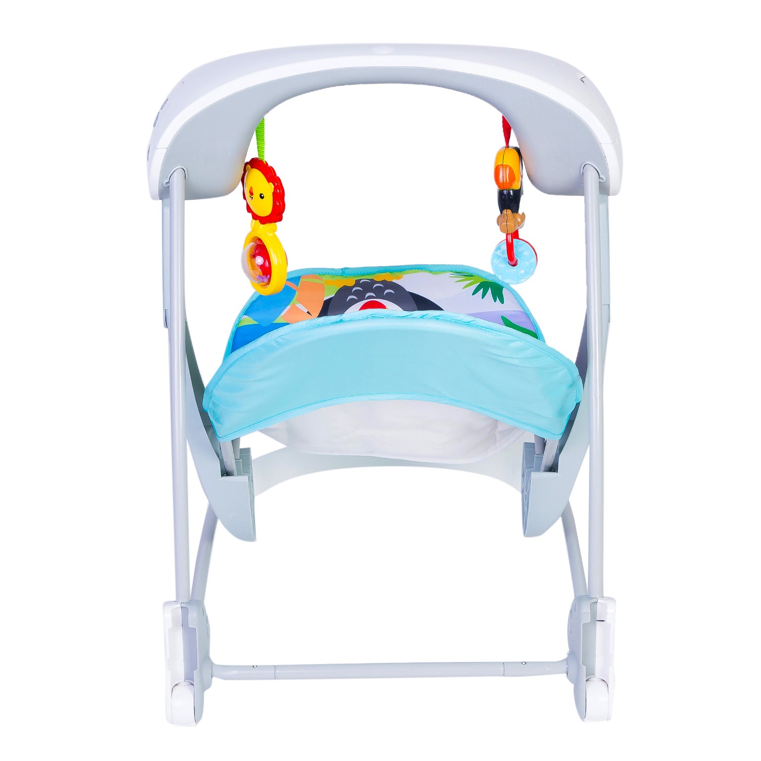 Bright Stars Foldable Musical Comfortable Swing Zoo Print Multicolor - Baby Moo