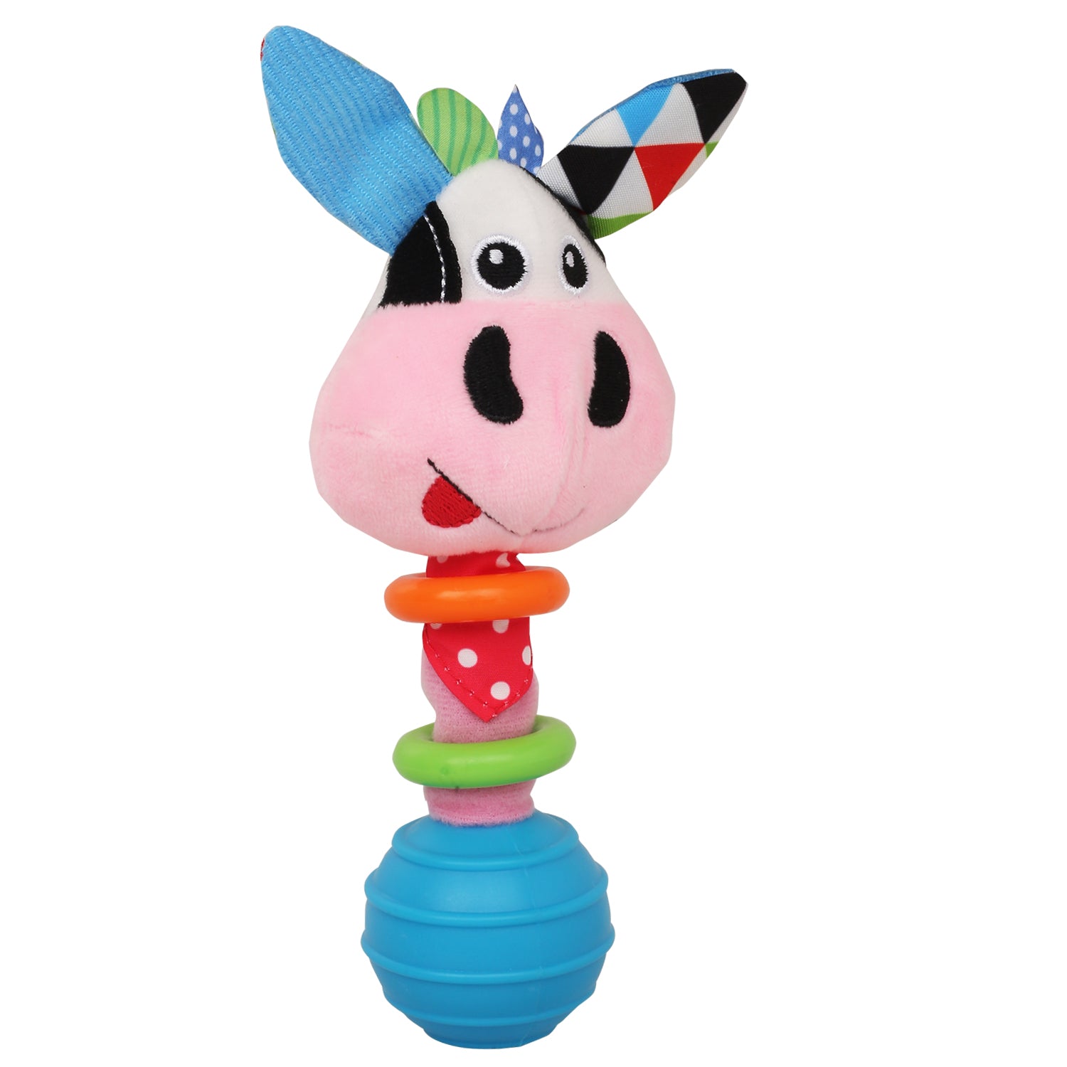 Cow Pink Handheld Rattle - Baby Moo