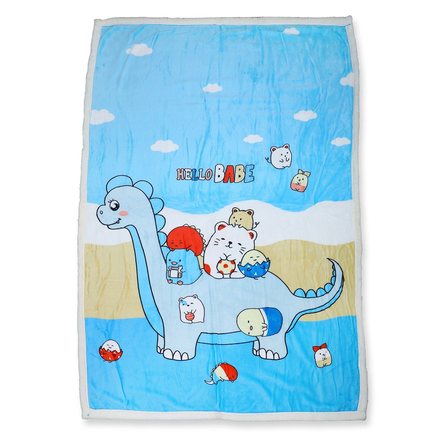 Baby Moo Dino Ride Super Soft Swaddling All Season Blanket - Blue - Baby Moo