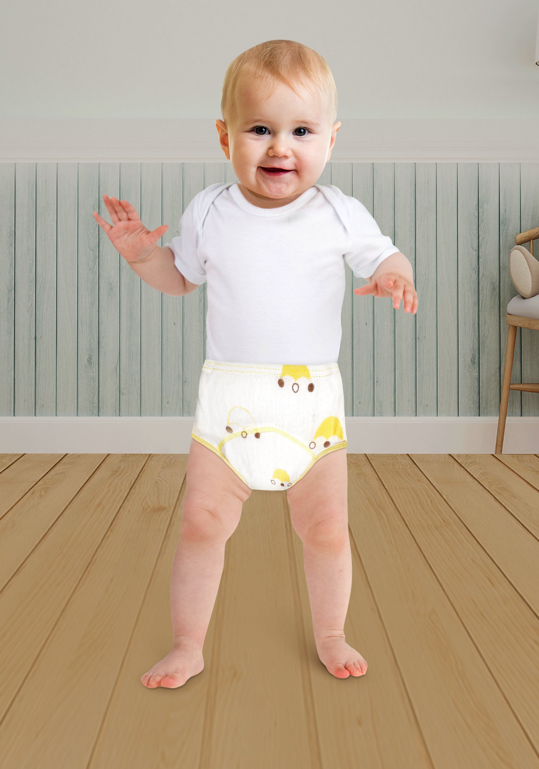 Adjustable & Washable Cloth Diaper Panty 2 Pk Royal Rabbit Multicolour - Baby Moo