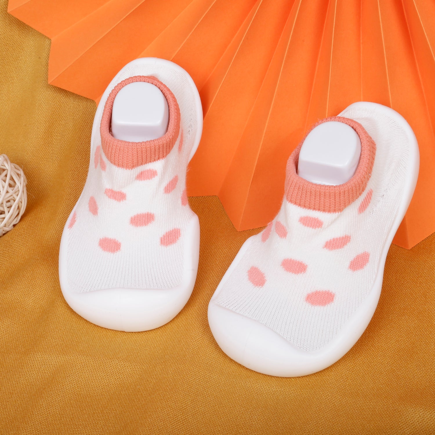 Slip-On Shoes Polka Dots Peach