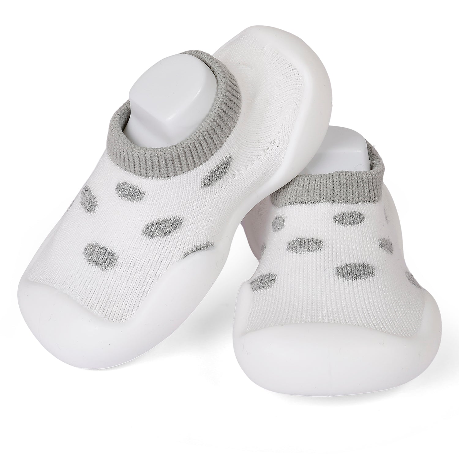 Slip-On Shoes Polka Dots Grey - Baby Moo