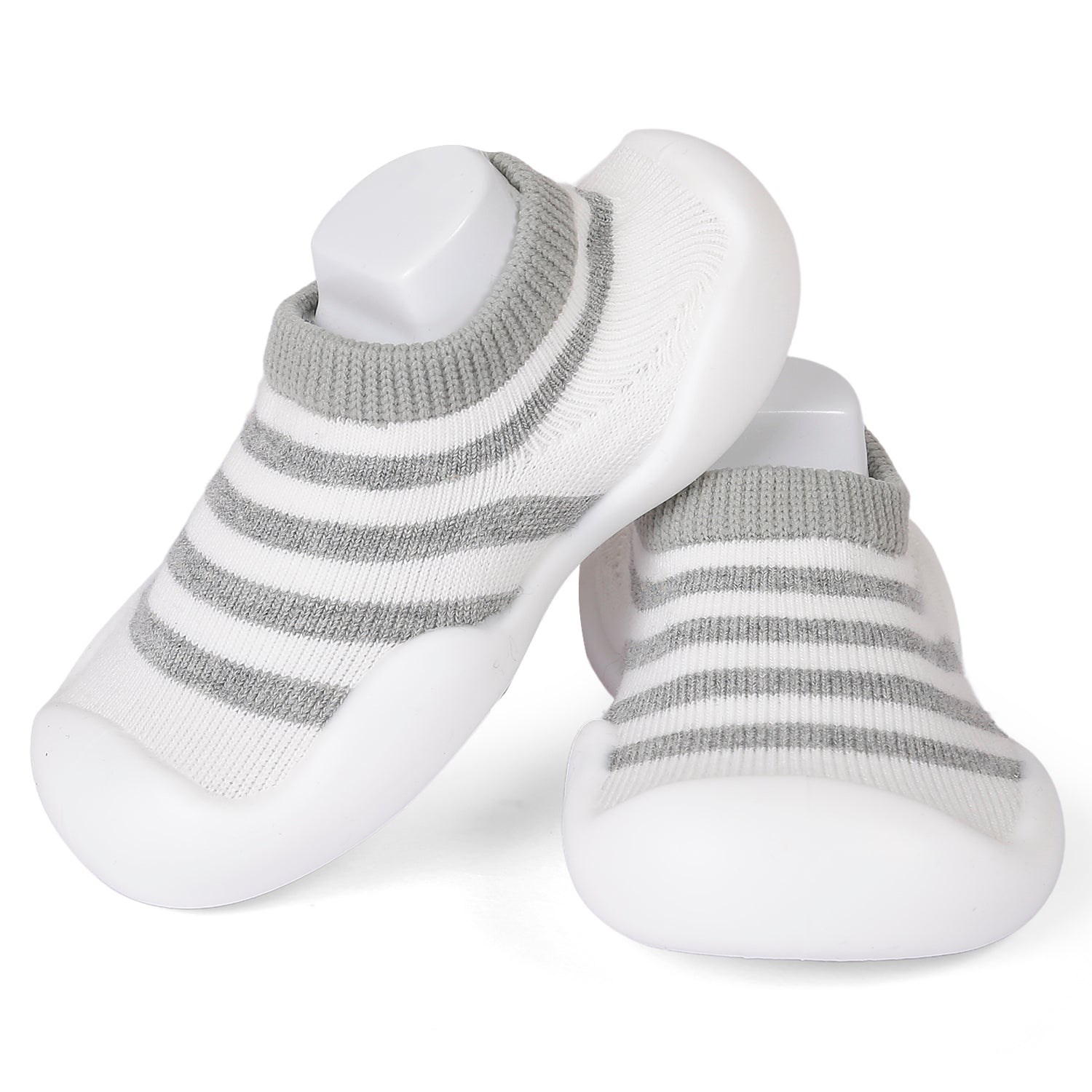 Slip-On Shoes Striped Grey - Baby Moo