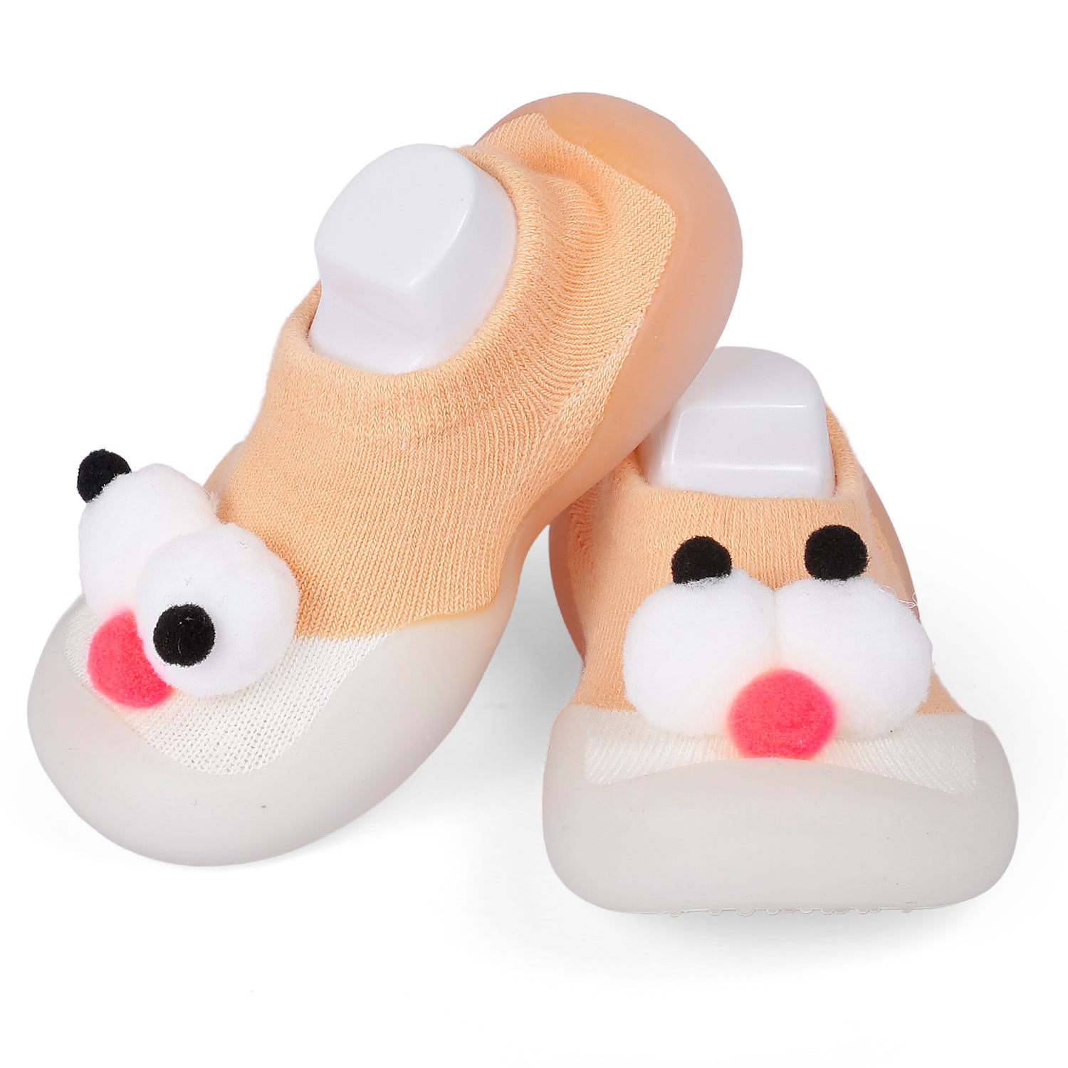 Slip-On Shoes 3D Eyes Peach - Baby Moo
