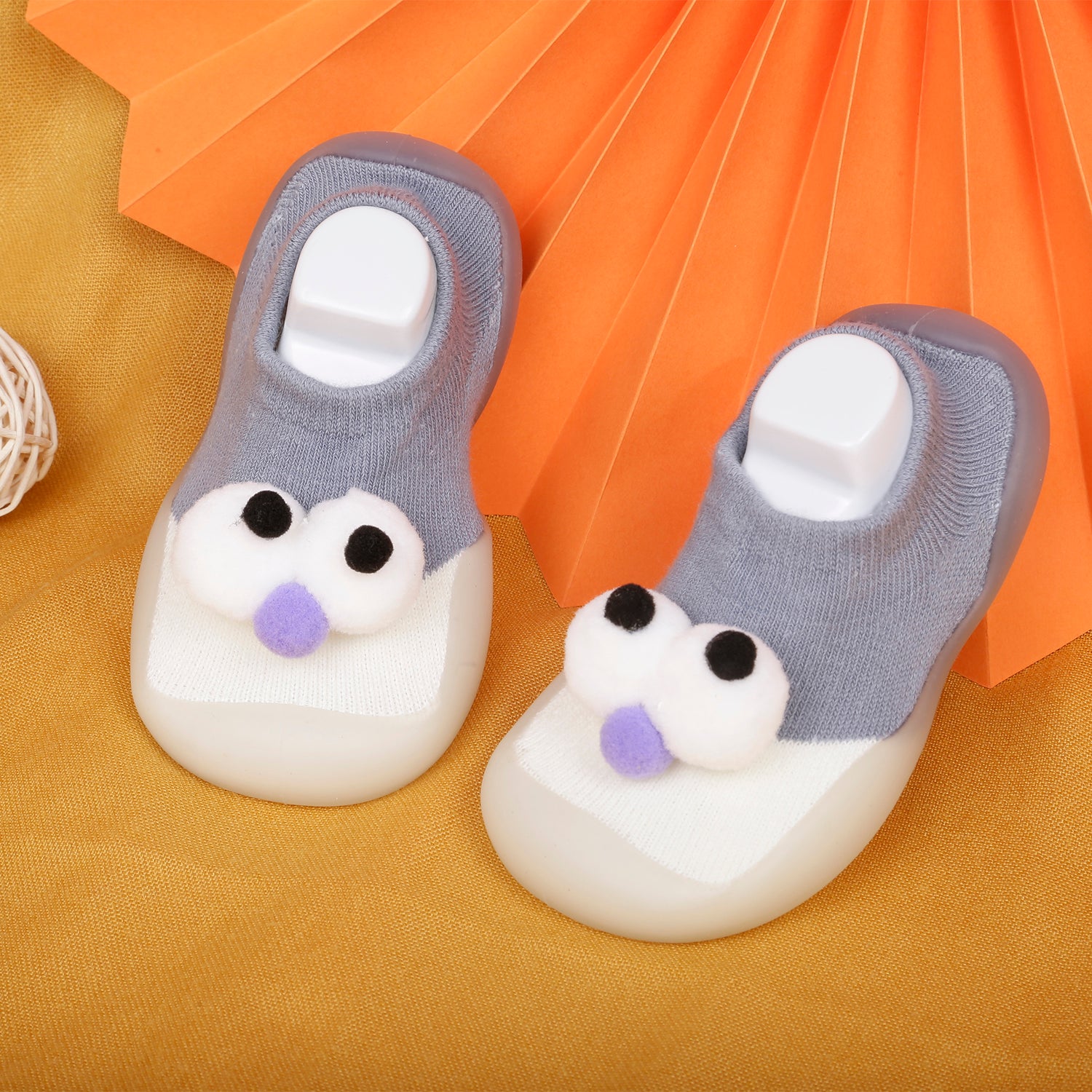 Slip-On Shoes 3D Eyes Grey - Baby Moo