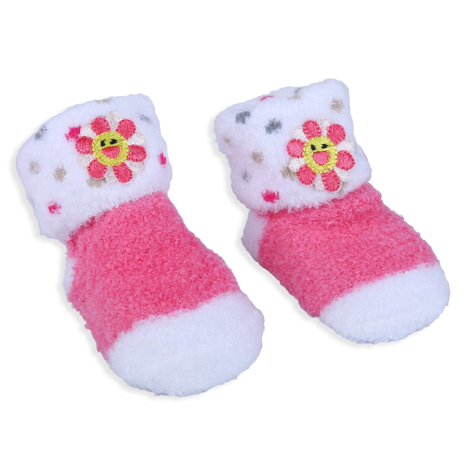 Baby Moo Floral Stripes Newborn Breathable Infant Cotton Socks - Pink - Baby Moo