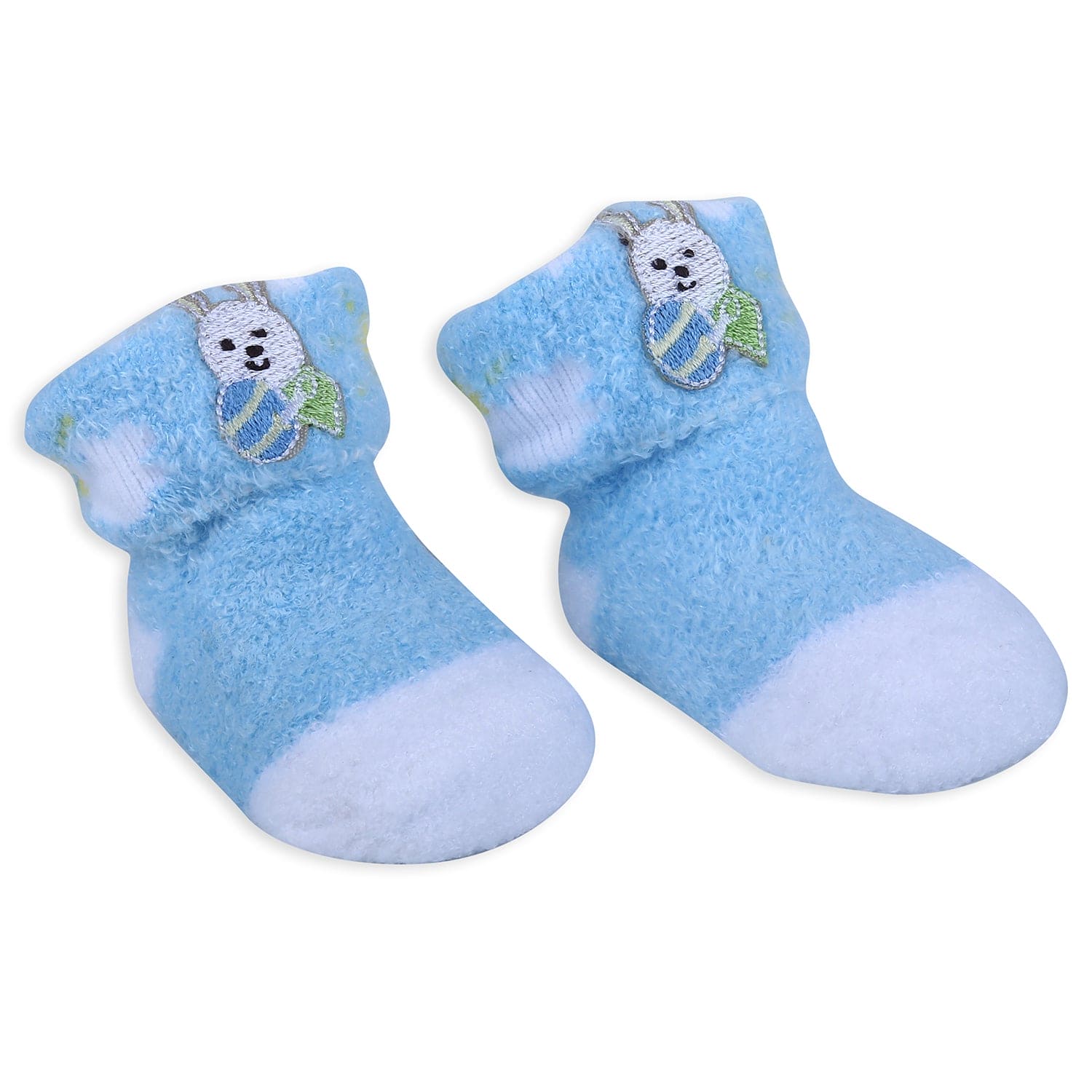 Baby Moo Bunny Stripes Newborn Breathable Infant Cotton Socks - Blue - Baby Moo