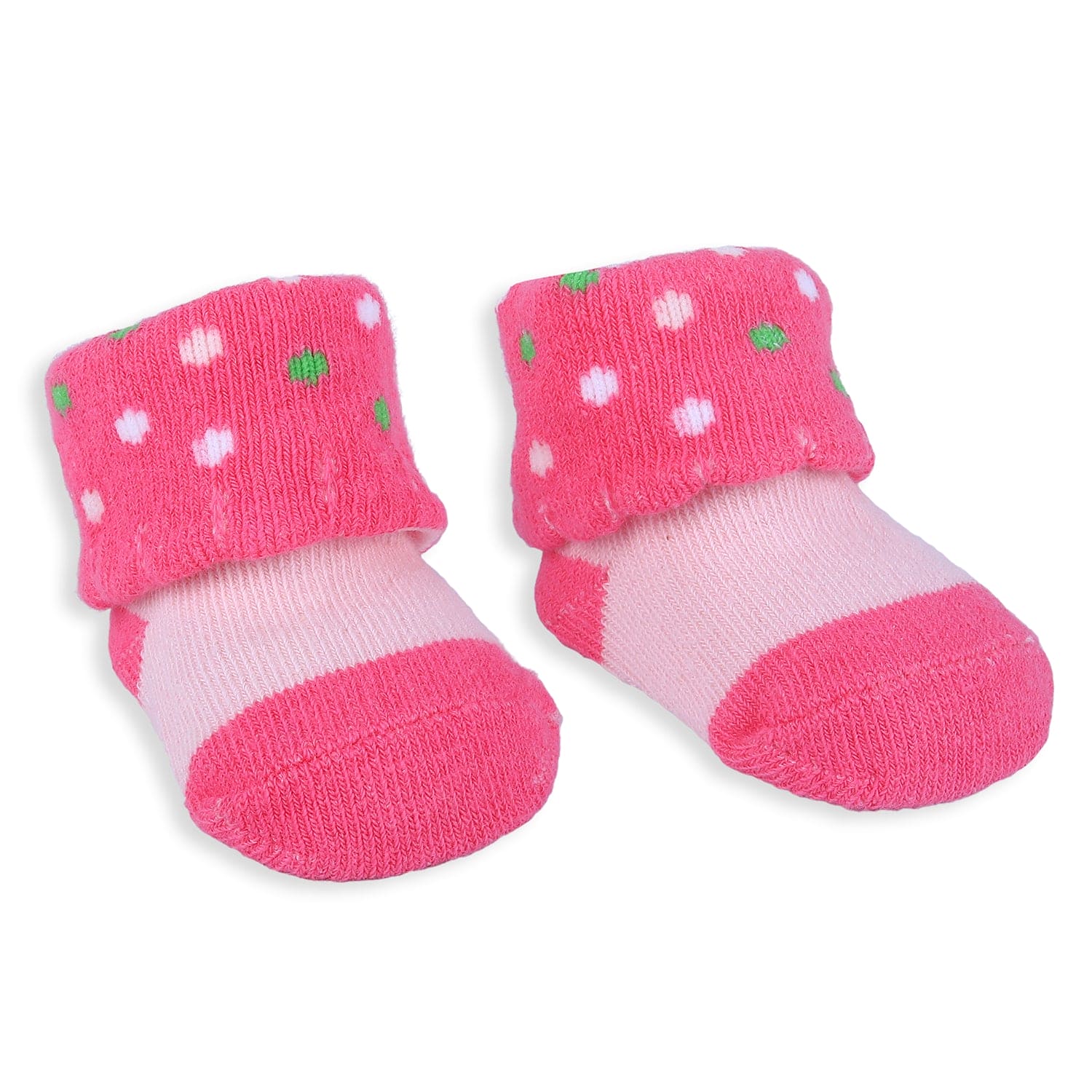 Baby Moo Ladybug Polka Dotted Newborn Breathable Infant Cotton Socks - Pink - Baby Moo