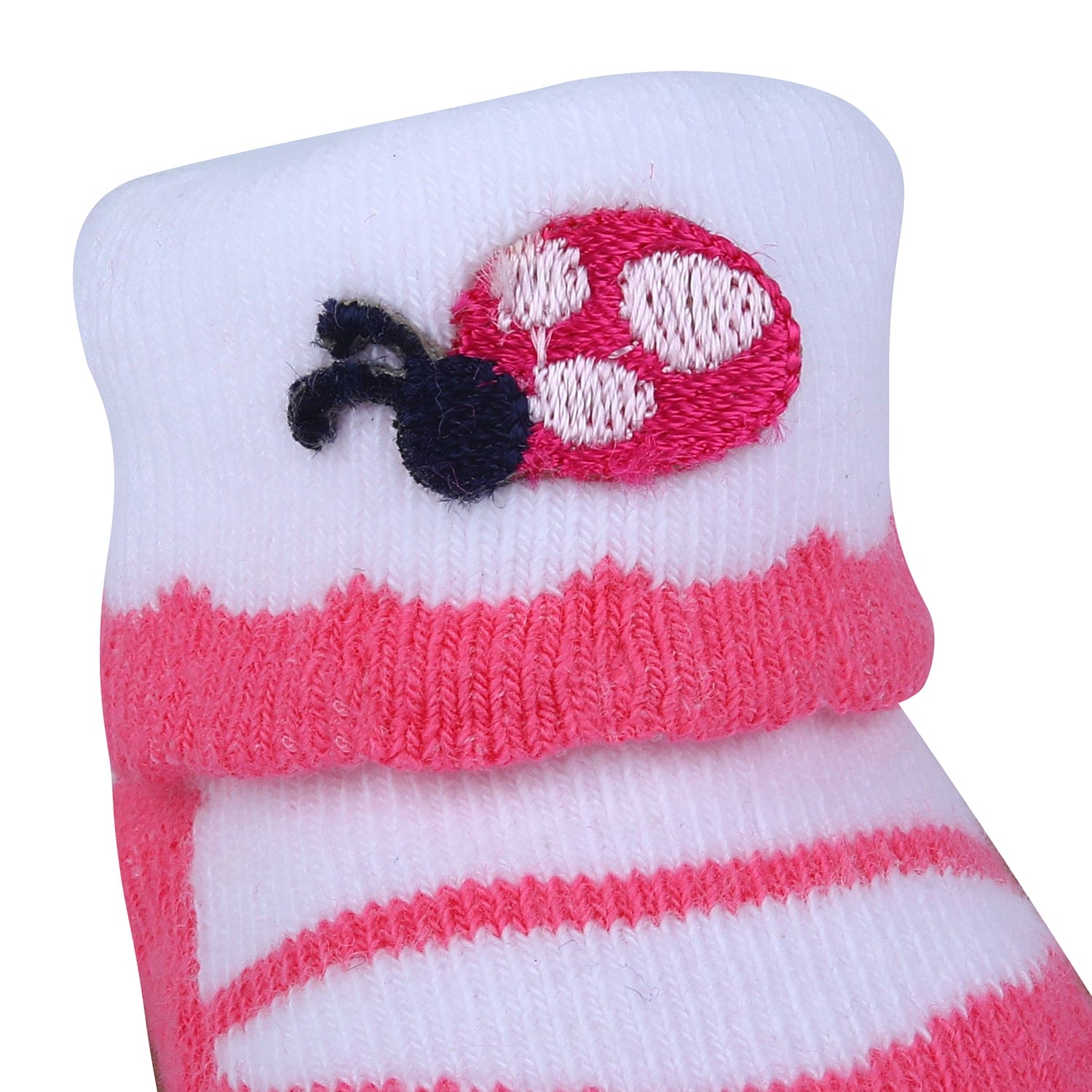 Baby Moo Ladybug Polka Dotted Newborn Breathable Infant Cotton Socks - Pink - Baby Moo