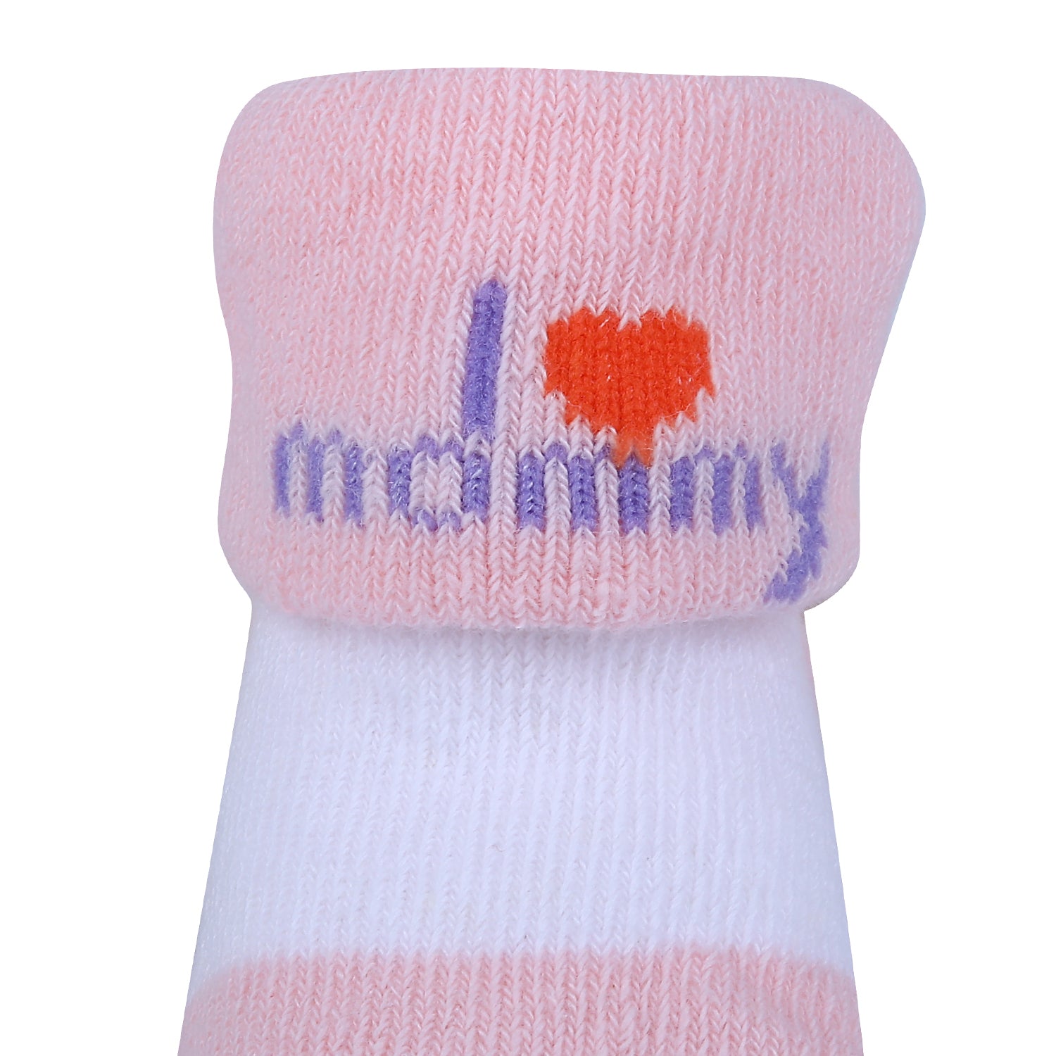 Baby Moo I Love Mommy Floral Newborn Breathable Infant Cotton Socks - Pink - Baby Moo
