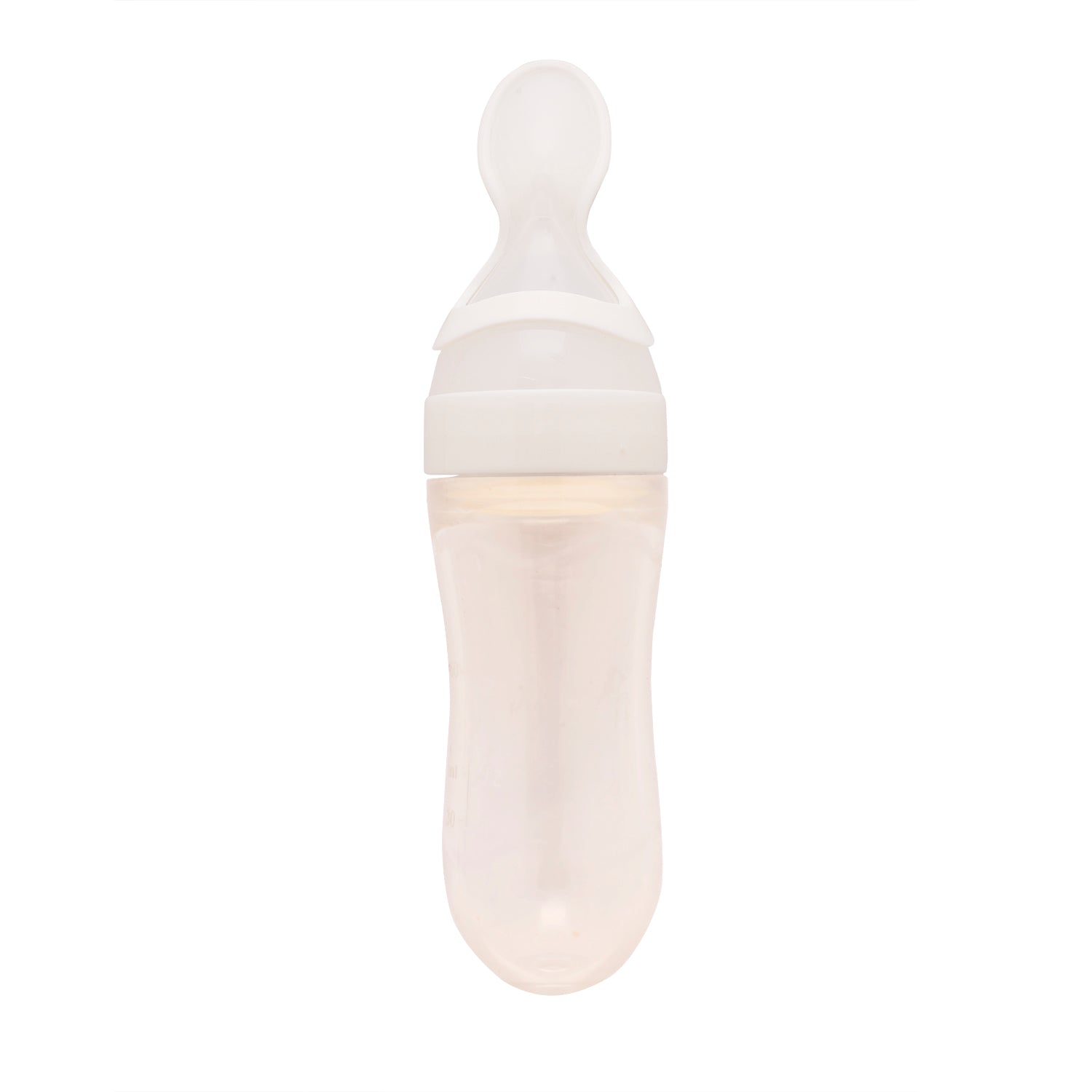 White 90 Ml Squeeze Bottle Feeder With Dispensing Spoon - Baby Moo