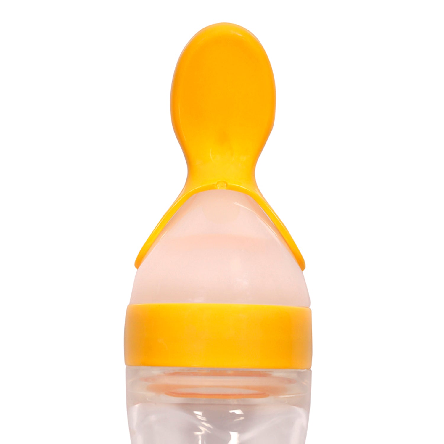 Yellow 90 Ml Squeeze Bottle Feeder With Dispensing Spoon - Baby Moo