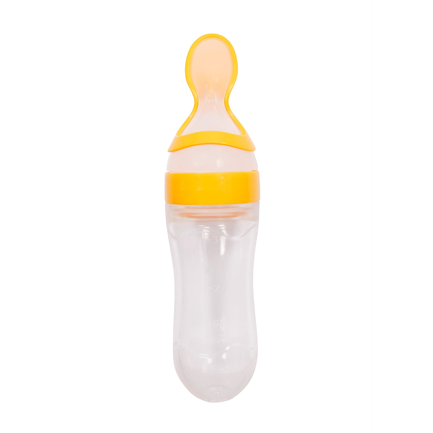 Yellow 90 Ml Squeeze Bottle Feeder With Dispensing Spoon - Baby Moo