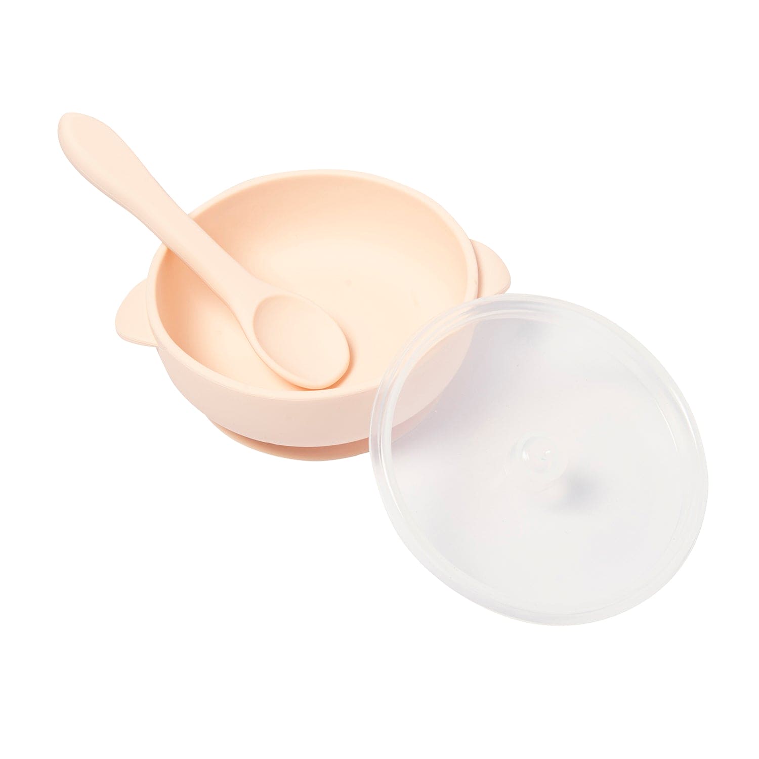 Peach Silicon Bowl With Lid And Spoon Set - Baby Moo