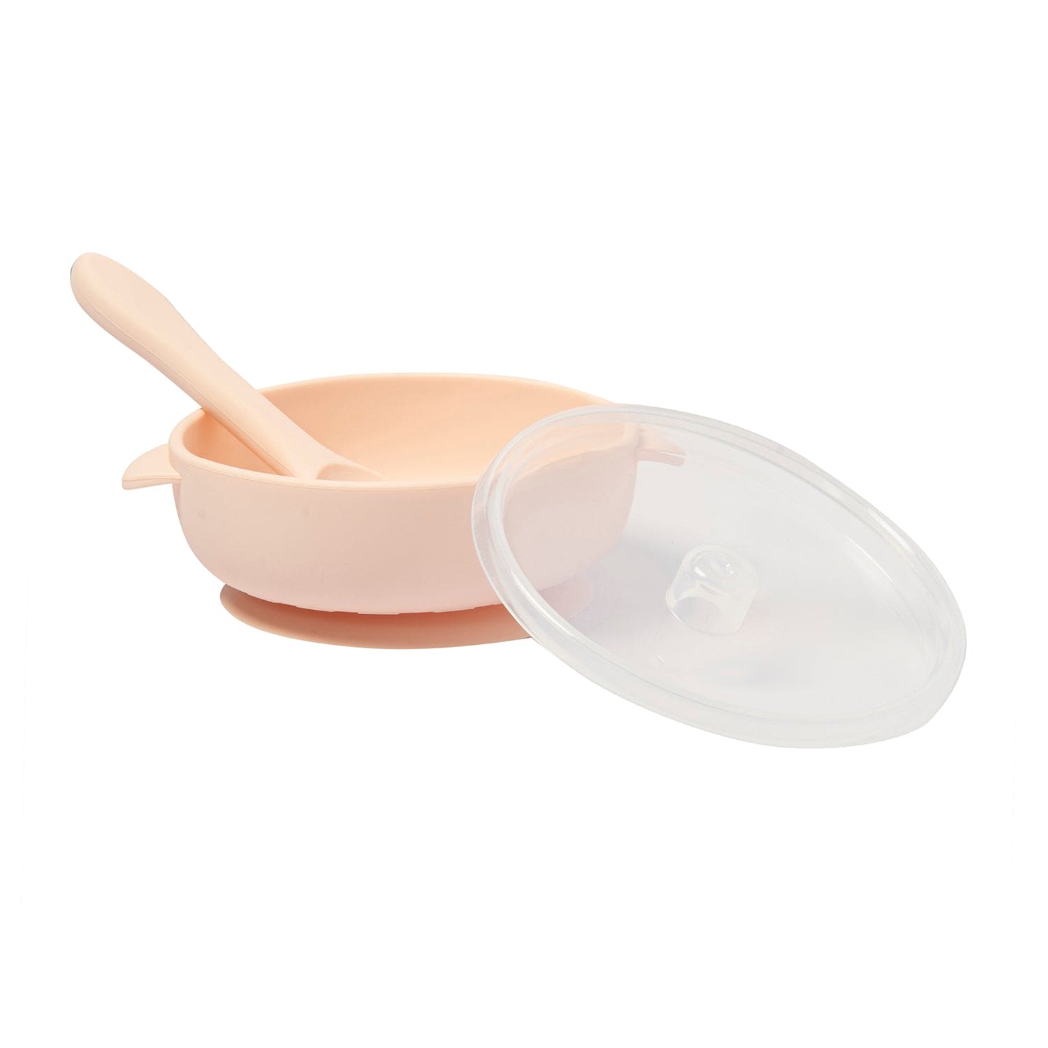 Peach Silicon Bowl With Lid And Spoon Set - Baby Moo