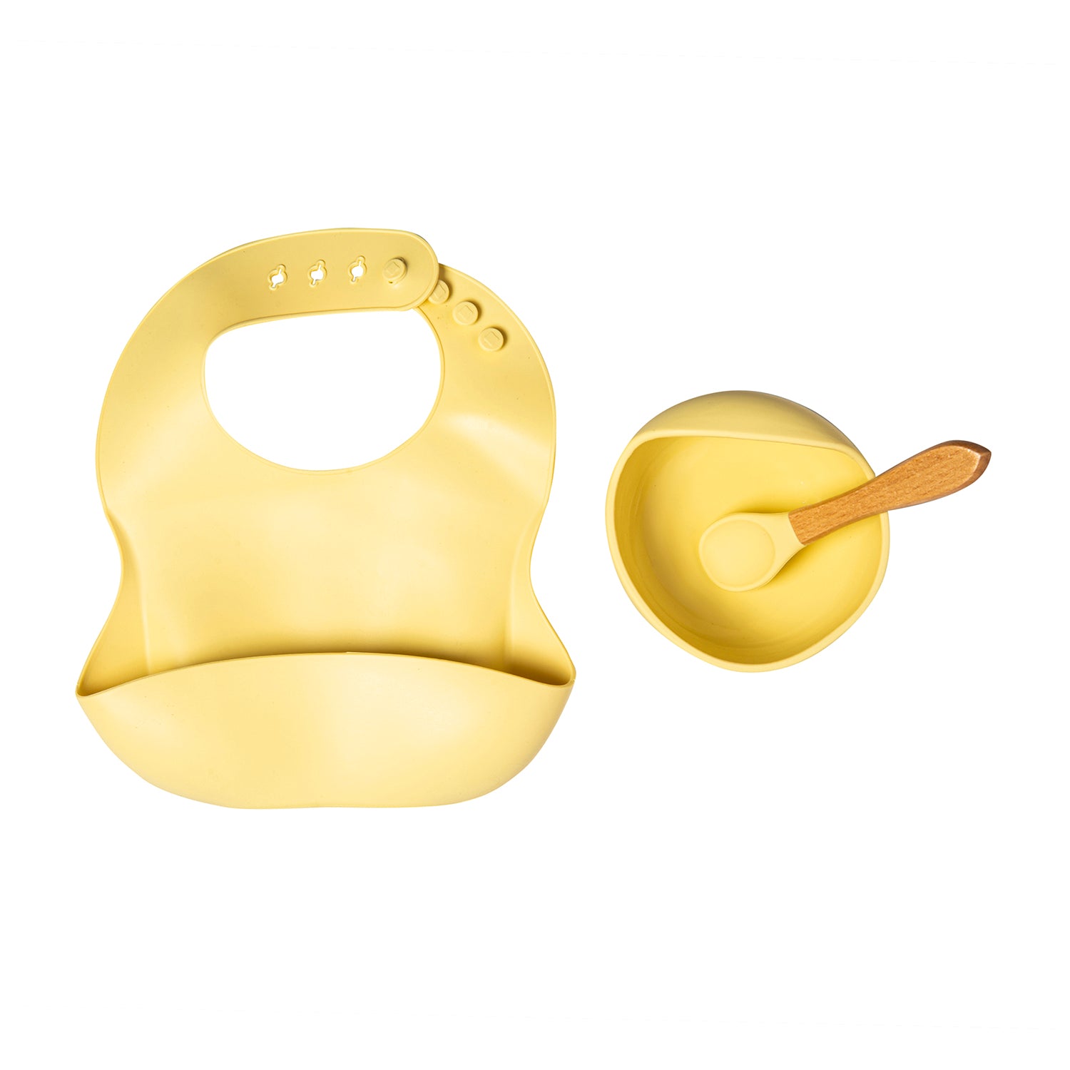 Yellow Waterproof Silicon Bib And Bowl Set - Baby Moo