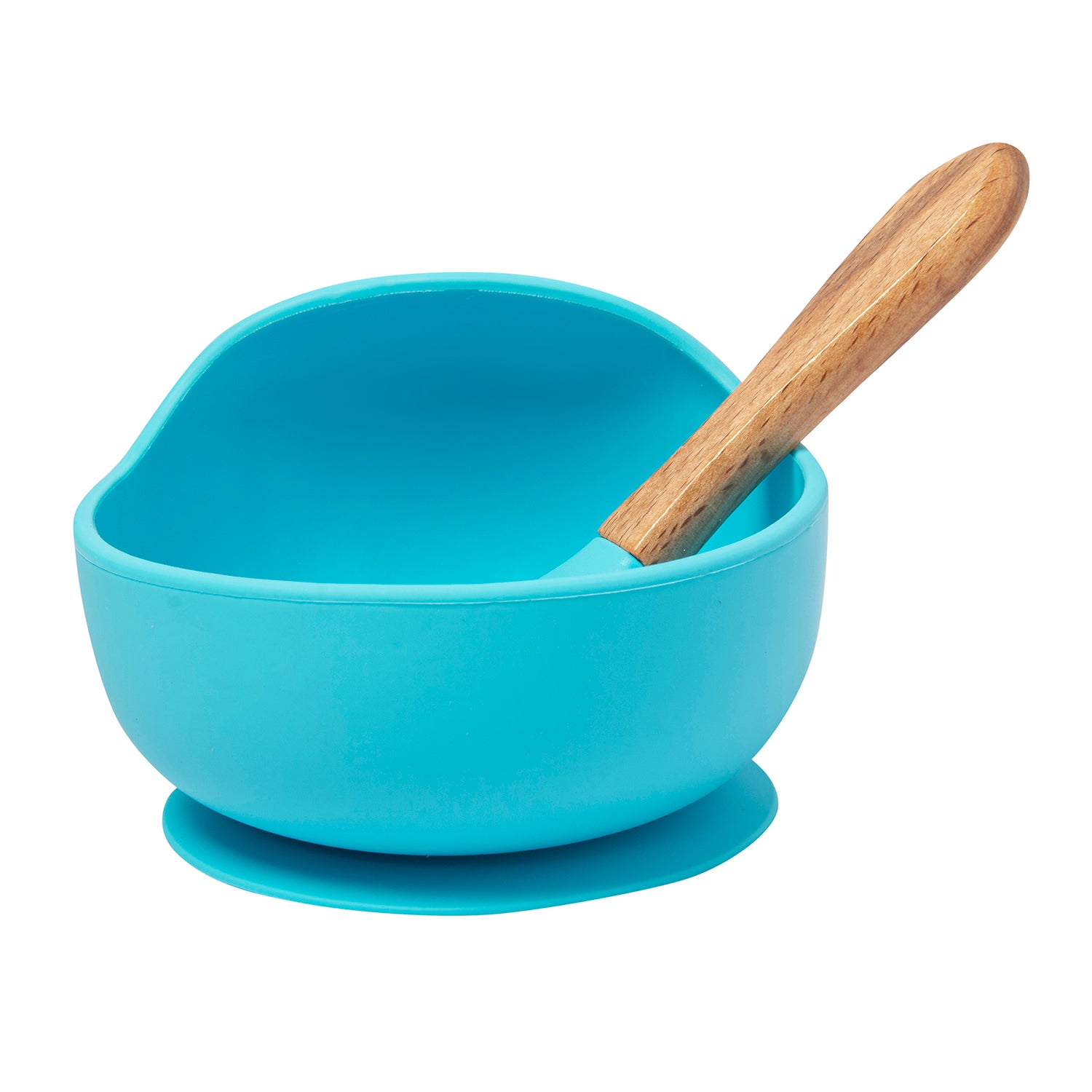 Blue Silicon Bowl And Spoon Set - Baby Moo