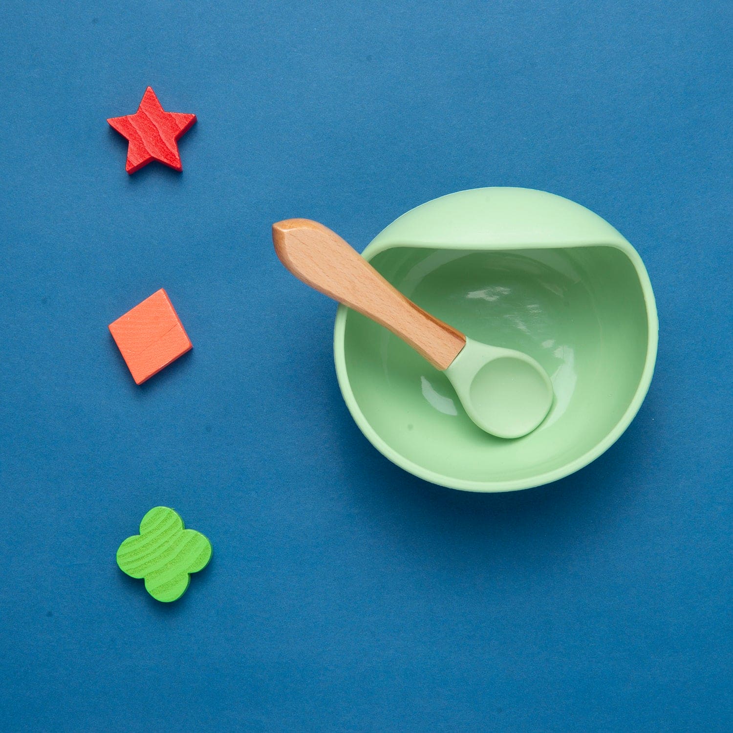 Green Silicon Bowl And Spoon Set - Baby Moo