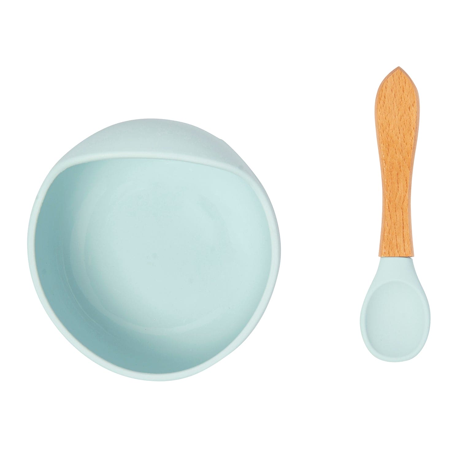 Mint Green Silicon Bowl And Spoon Set - Baby Moo