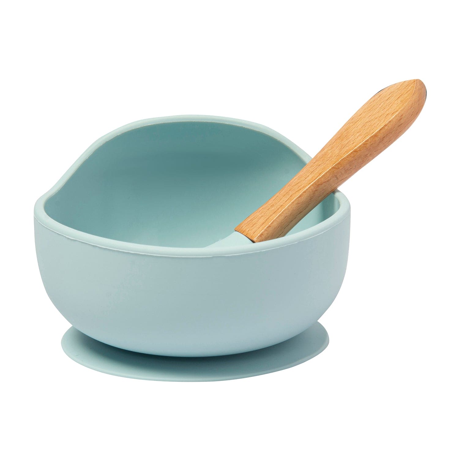 Mint Green Silicon Bowl And Spoon Set - Baby Moo