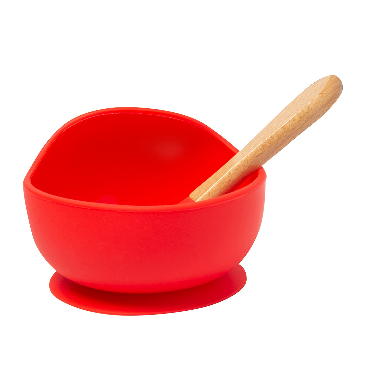 Red Silicon Bowl And Spoon Set