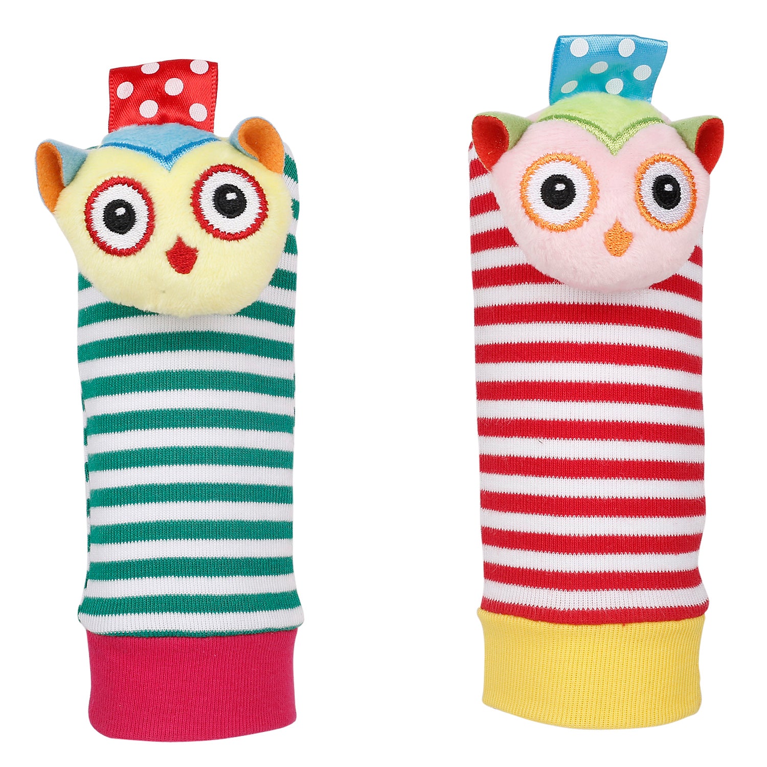 Owls In Love Multicolour Set of 2 Socks Rattle - Baby Moo