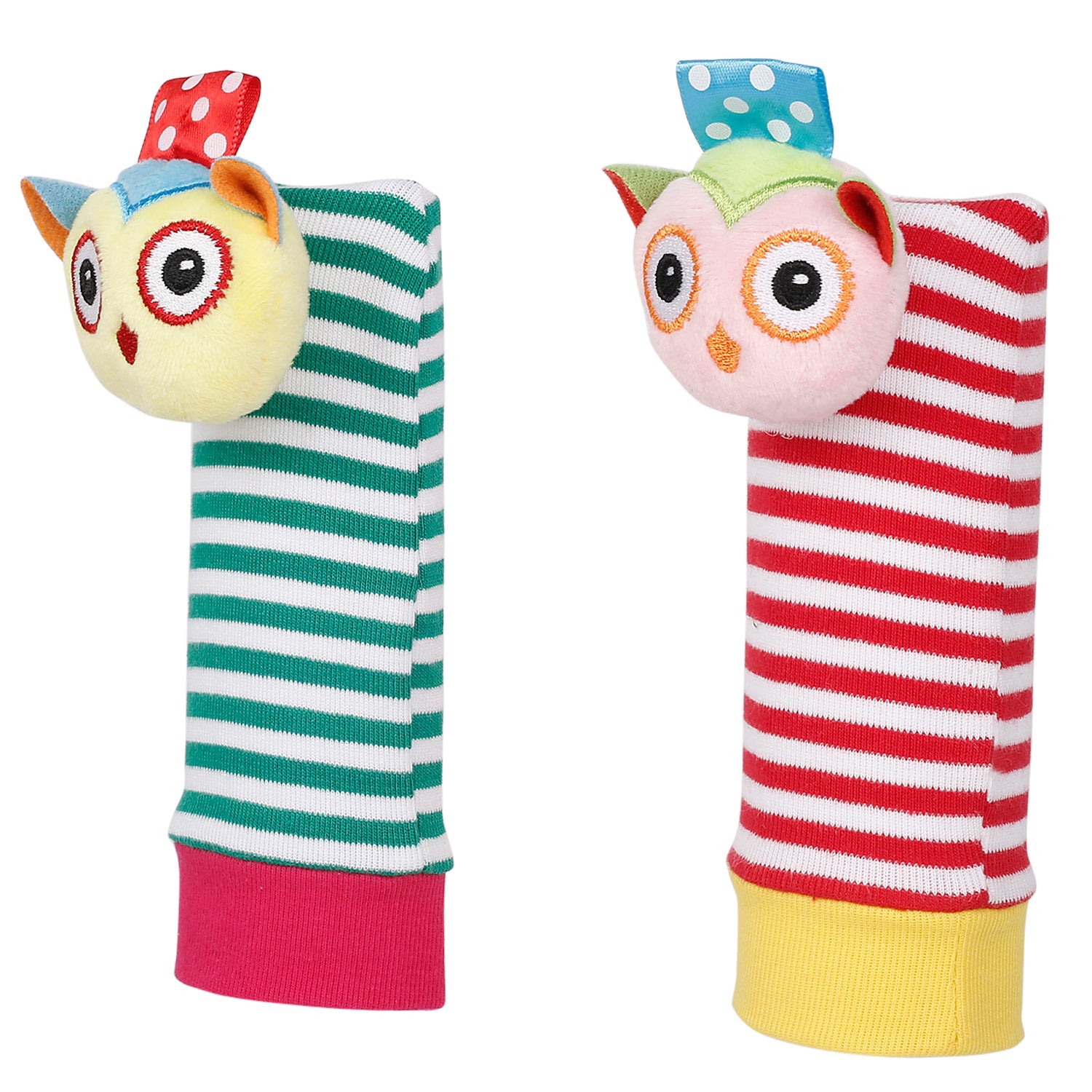Owls In Love Multicolour Set of 2 Socks Rattle - Baby Moo