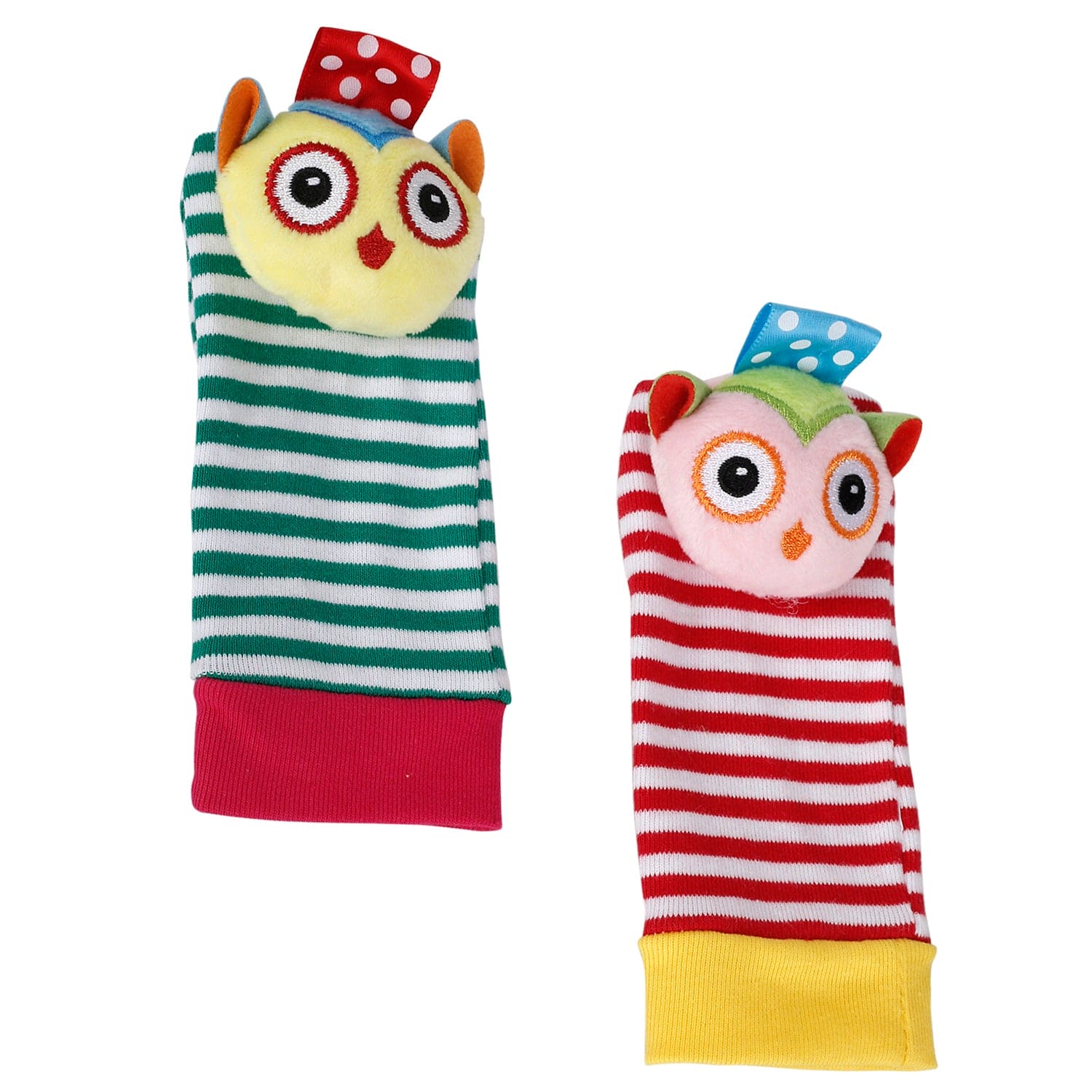 Owls In Love Multicolour Set of 2 Socks Rattle - Baby Moo