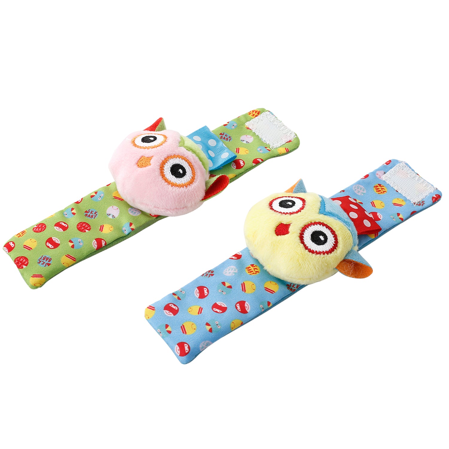 Owls In Love Multicolour Set of 2 Wrist Rattle - Baby Moo