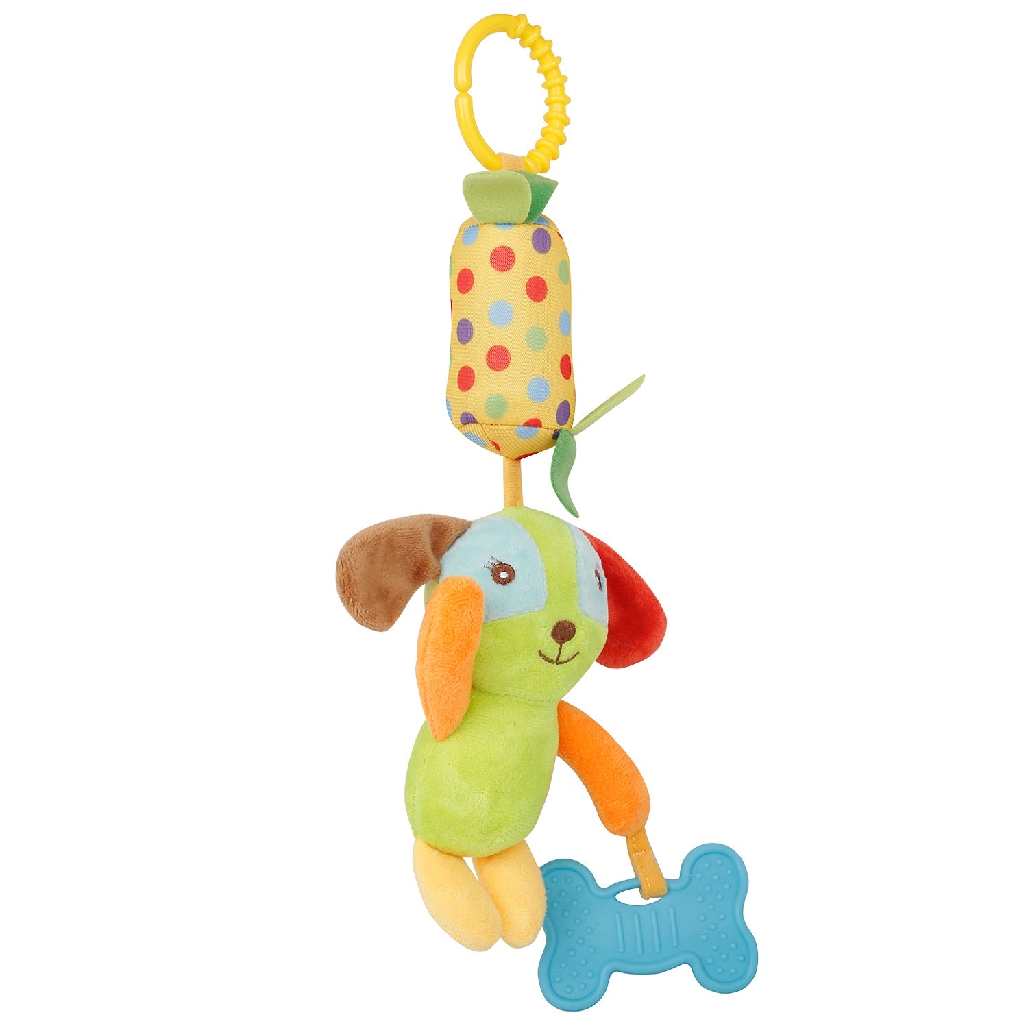 Dog Green And Multicolour Hanging Toy / Wind Chime With Teether - Baby Moo