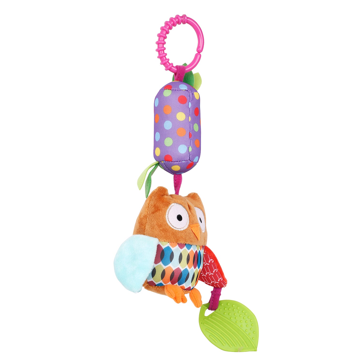 Owl Multicolour Hanging Toy / Wind Chime With Teether - Baby Moo