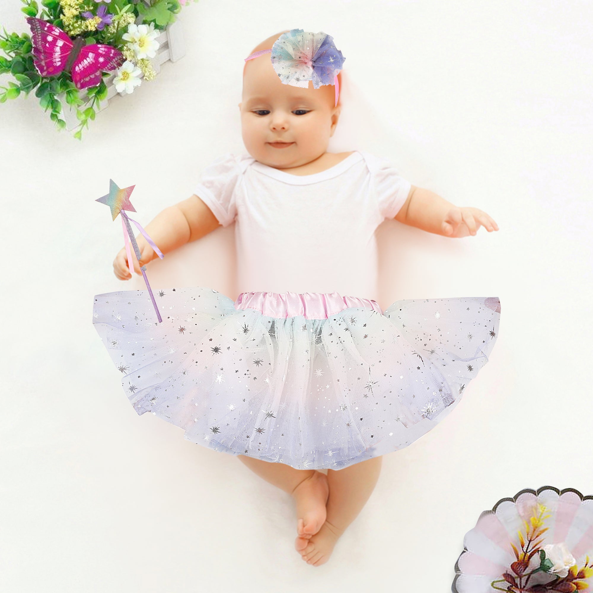 Star Multicolour Pastels Tutu Skirt And Accessory Set