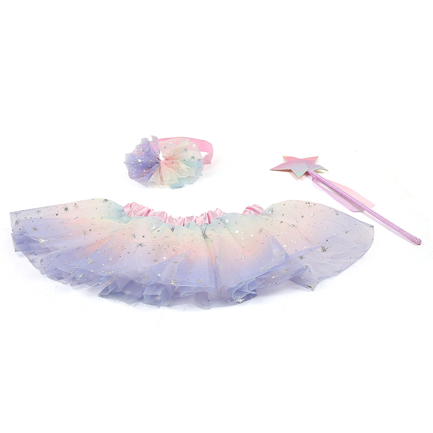 Star Multicolour Pastels Tutu Skirt And Accessory Set - Baby Moo