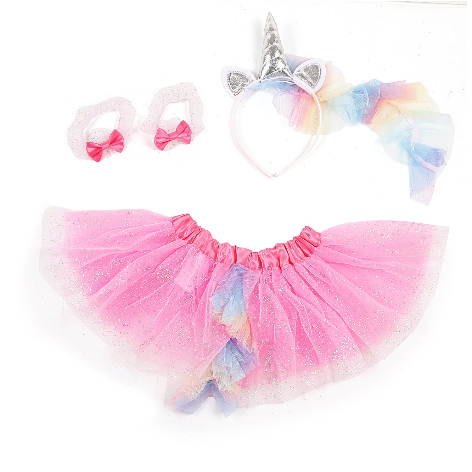 Sparkly Unicorn Rainbow Tutu Skirt And Accessory Set - Baby Moo