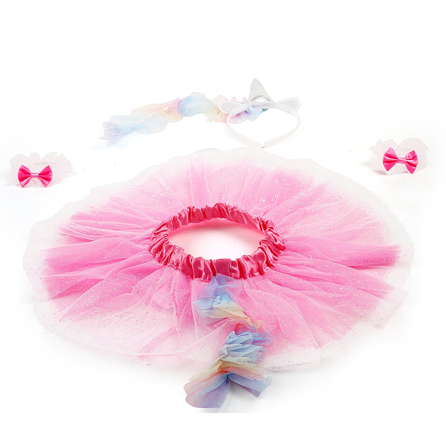 Sparkly Unicorn Rainbow Tutu Skirt And Accessory Set - Baby Moo