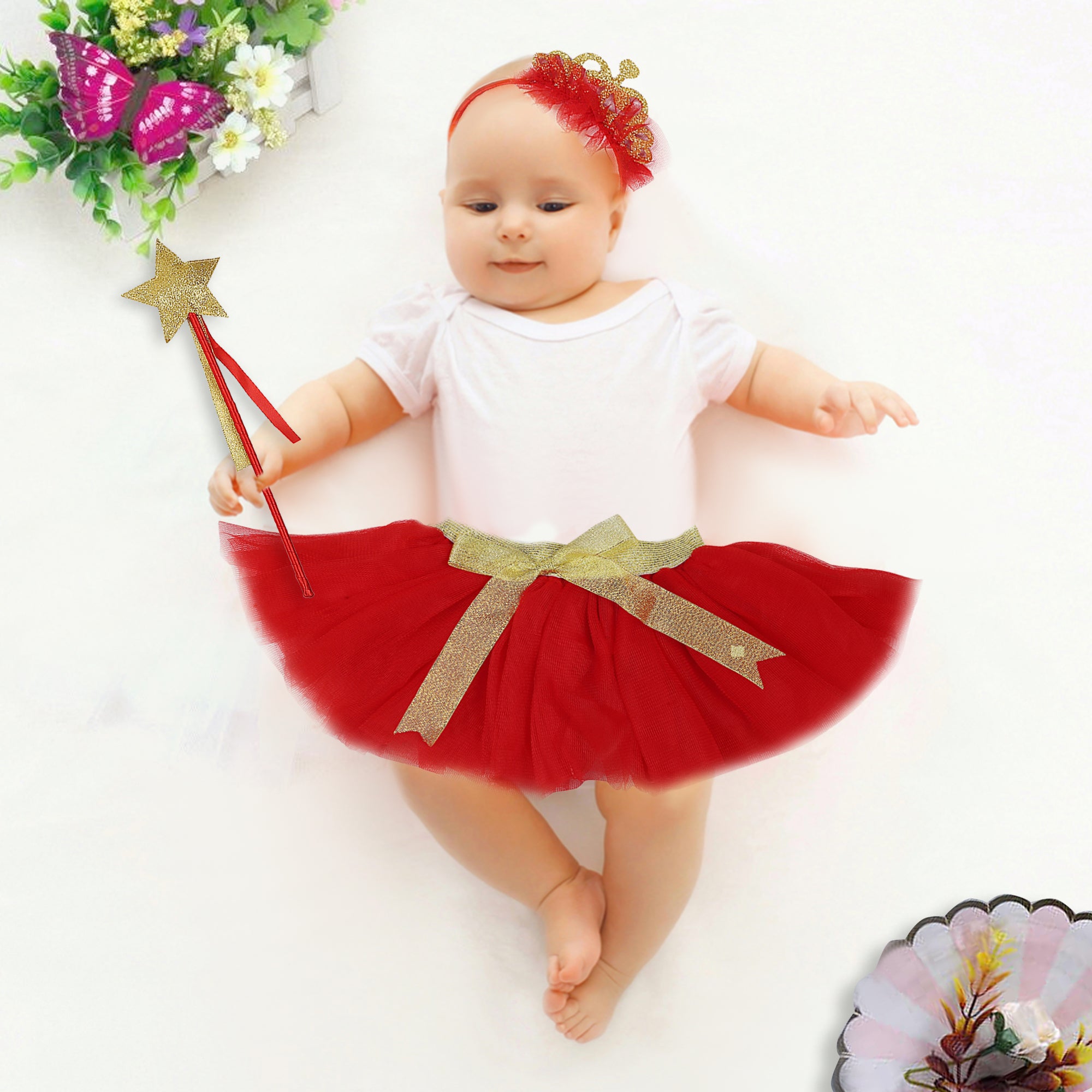 Red Queen Tutu Skirt And Accessory Set - Baby Moo