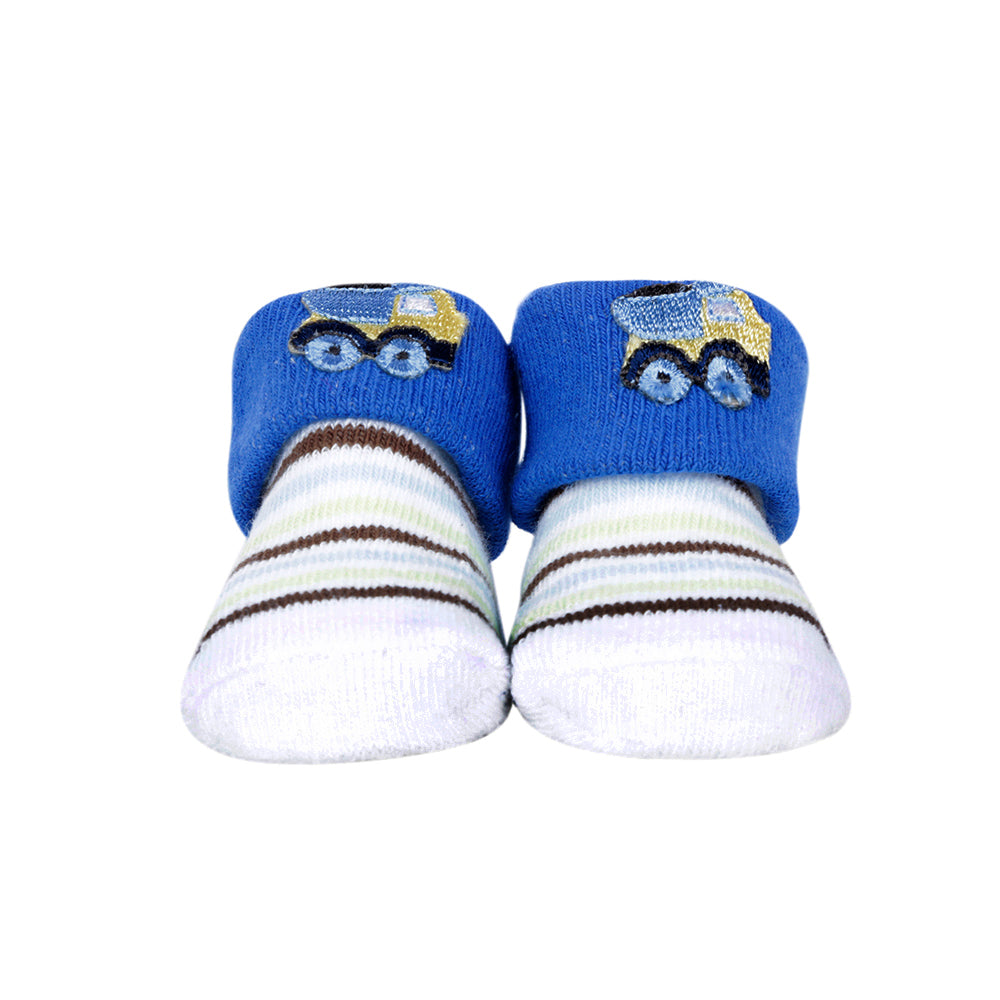 Truck & Striped Blue 2 Pk Socks - Baby Moo
