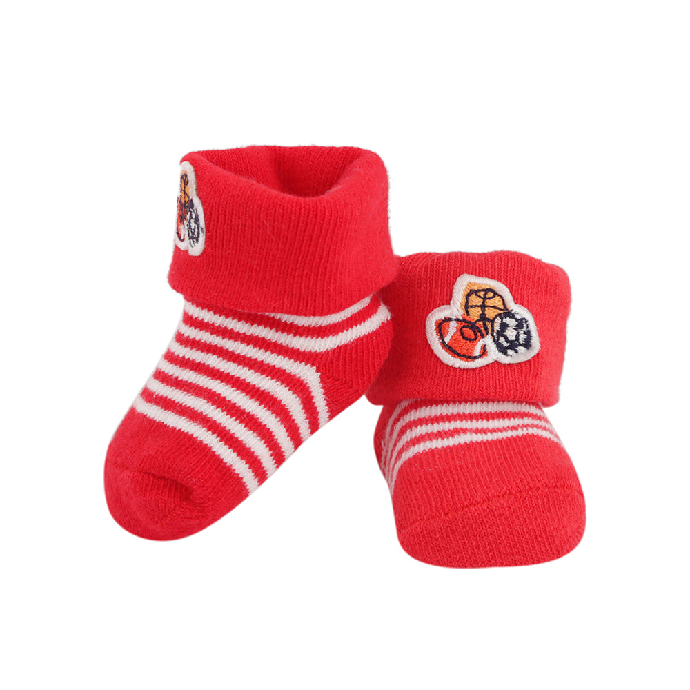 Striped Red 2 Pk Socks - Baby Moo