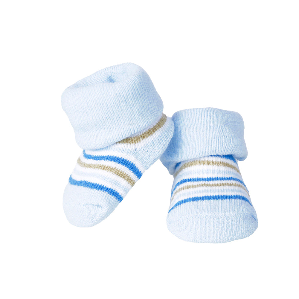 Elephant & Striped Blue 2 Pk Socks - Baby Moo