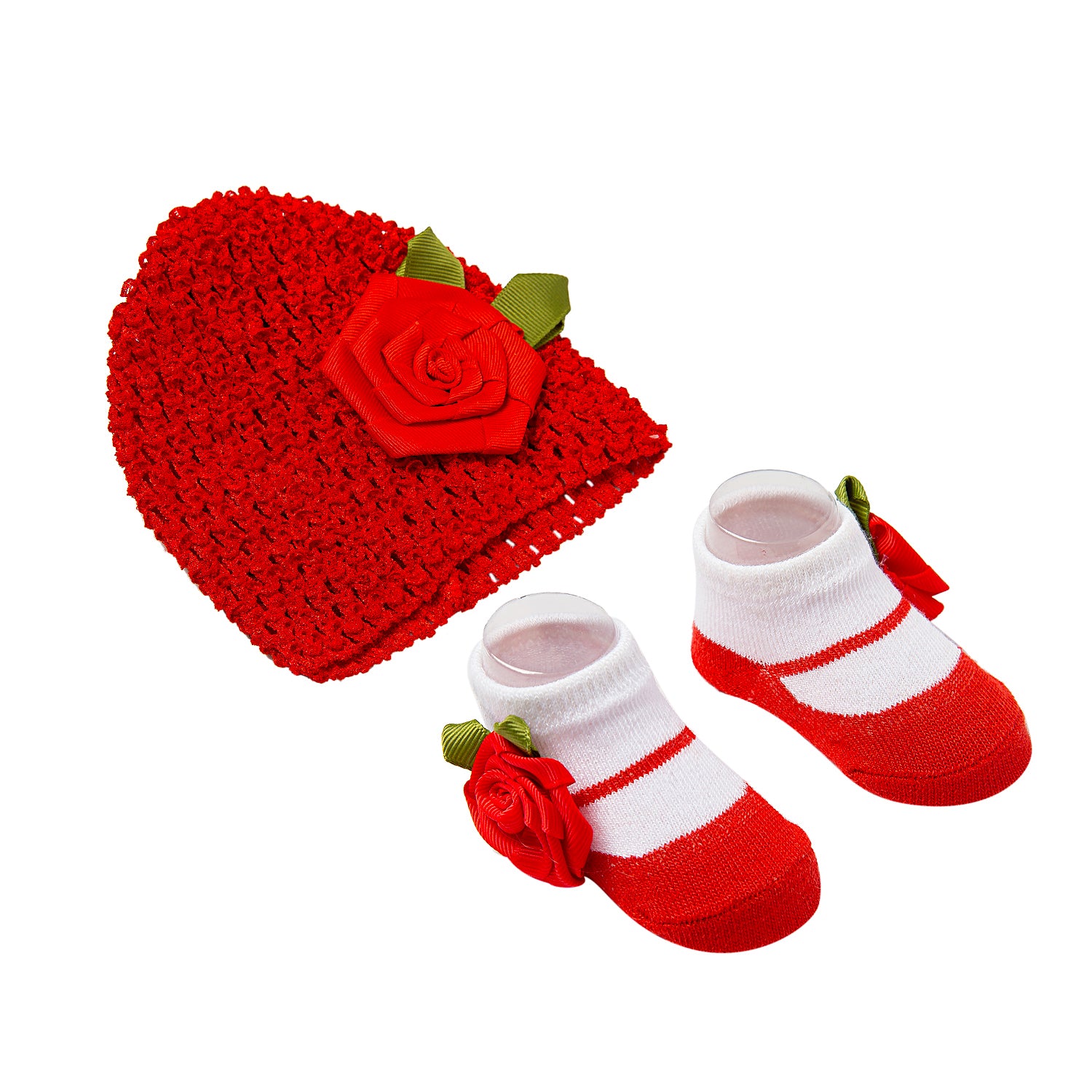 Rosy Red Socks And Cap Set - Baby Moo
