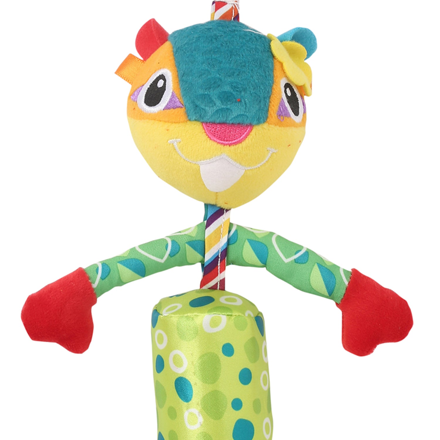 Smiling Green Hanging Musical Toy / Wind Chime Soft Rattle
