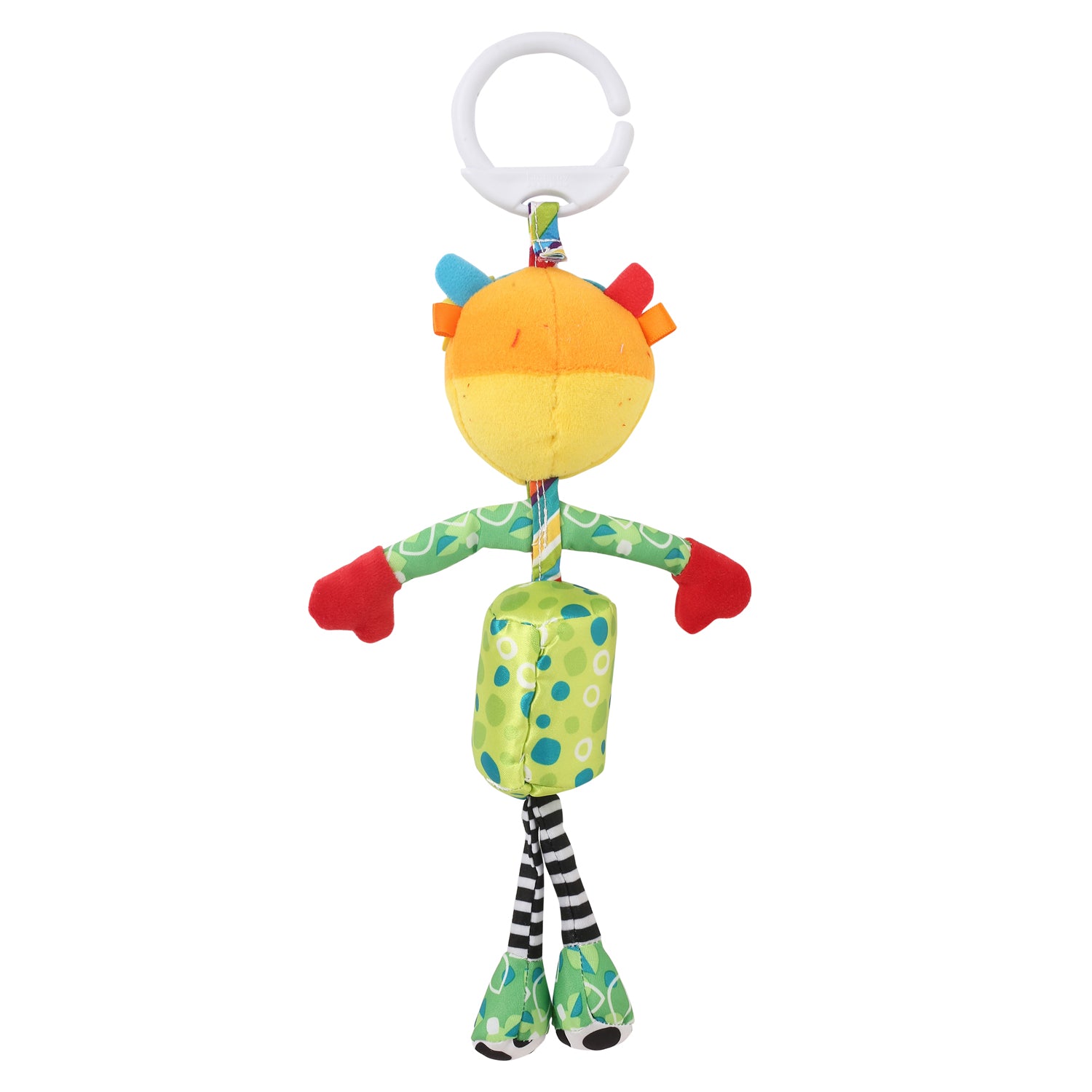 Smiling Green Hanging Musical Toy / Wind Chime Soft Rattle - Baby Moo