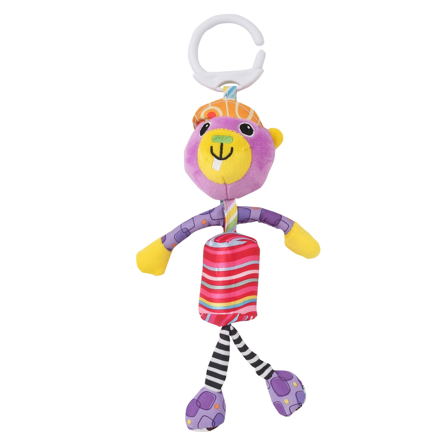 Monkey Purple Hanging Musical Toy / Wind Chime Soft Rattle - Baby Moo