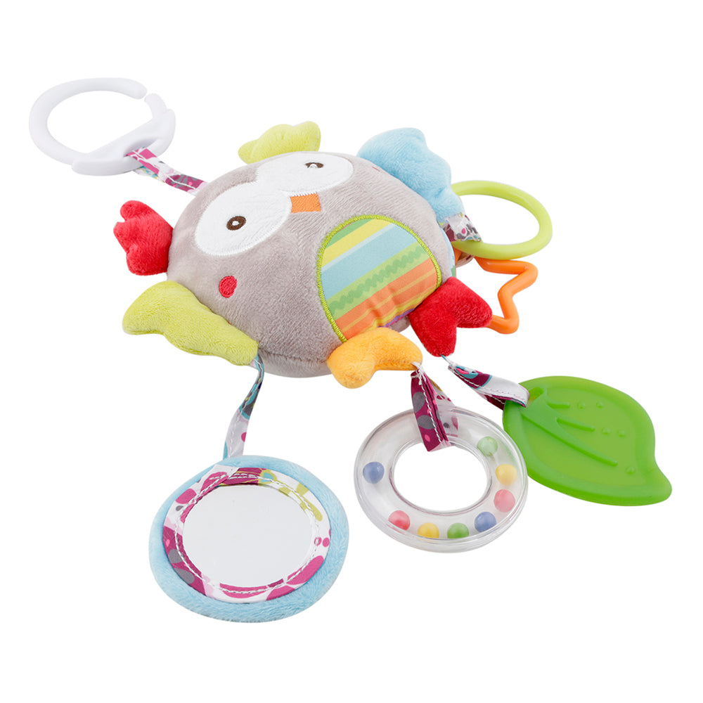 Owl Grey Hanging Toy With Teether - Baby Moo