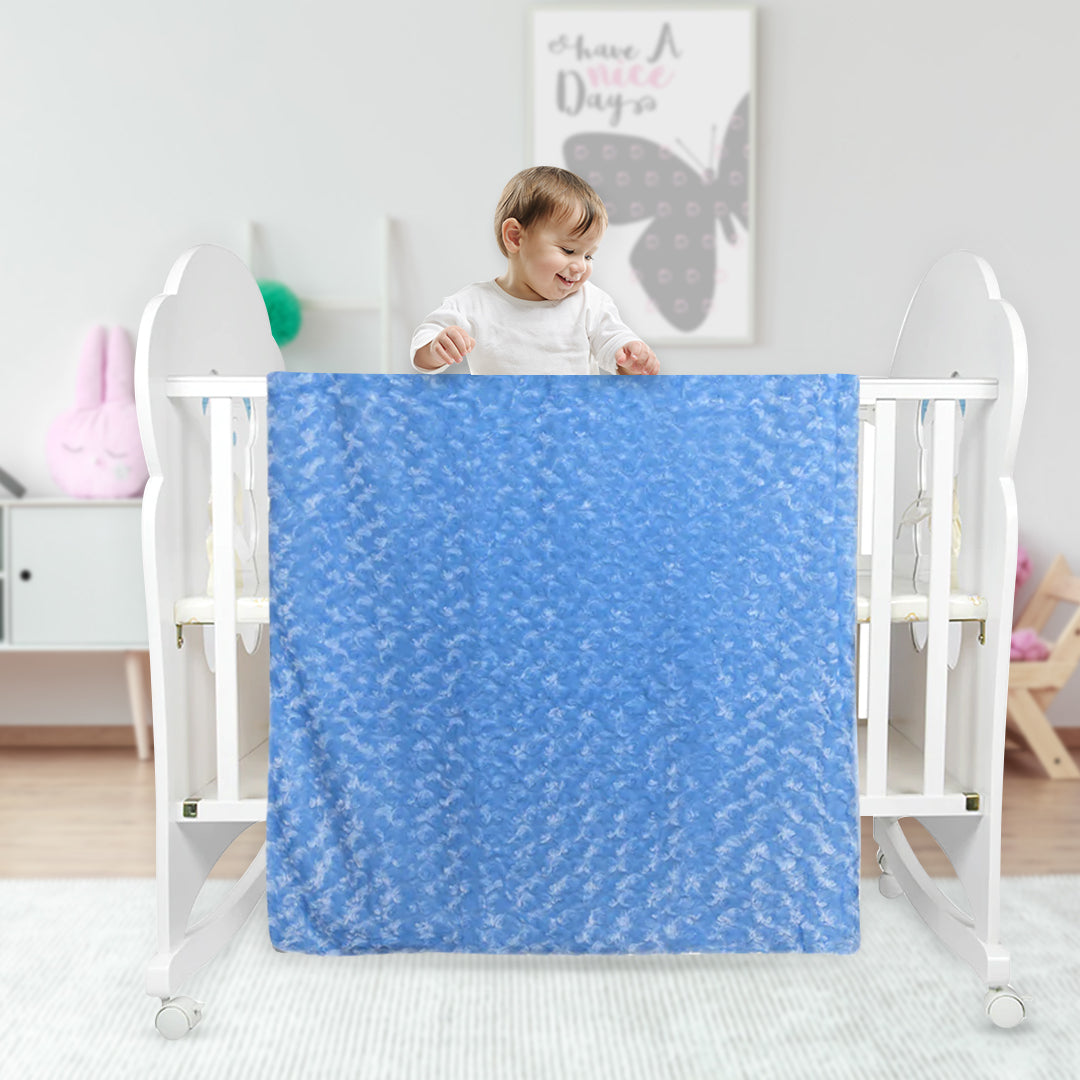 Swirl Blue Fur Blanket - Baby Moo