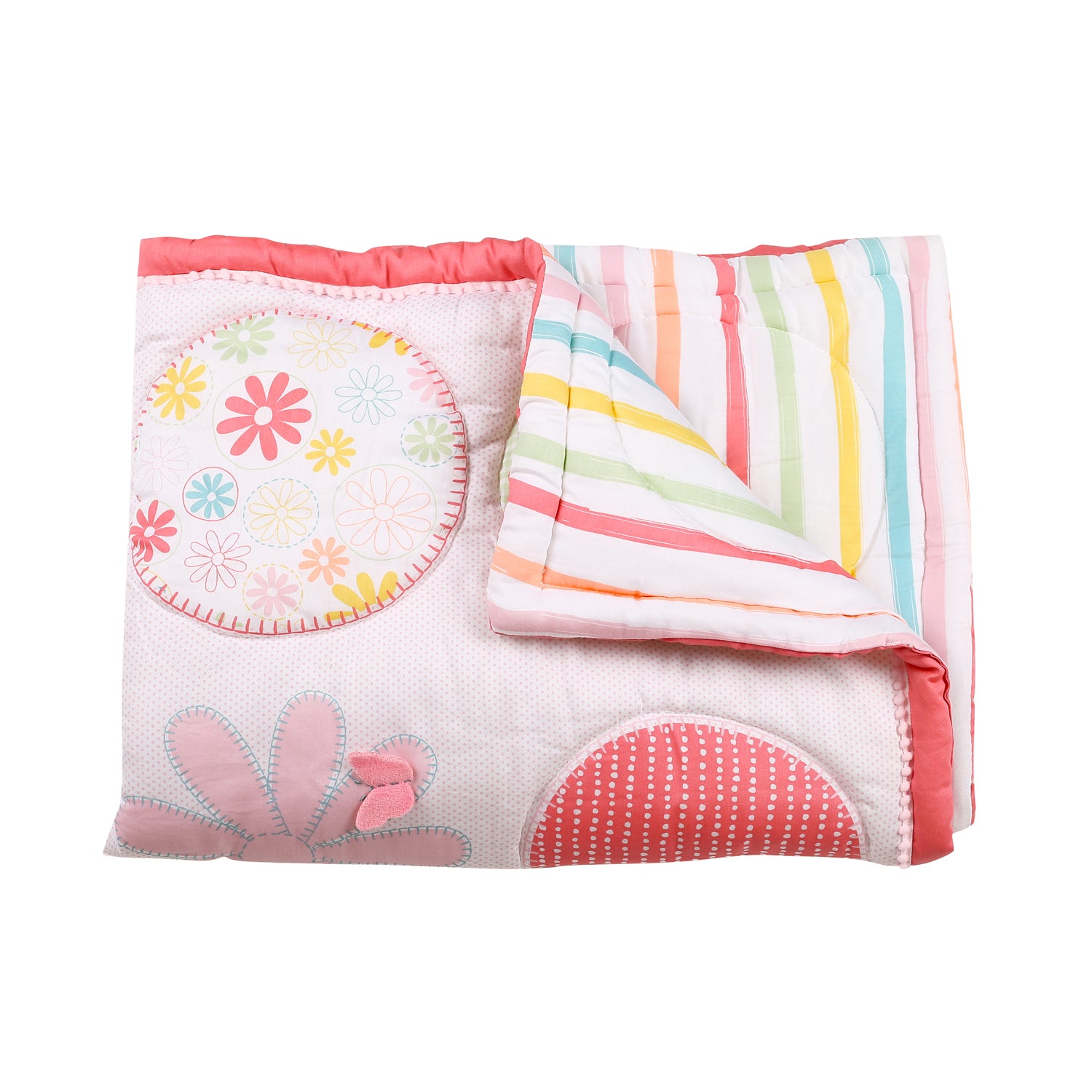 Floral Dreams Pink 4 Pcs Crib Set - Baby Moo