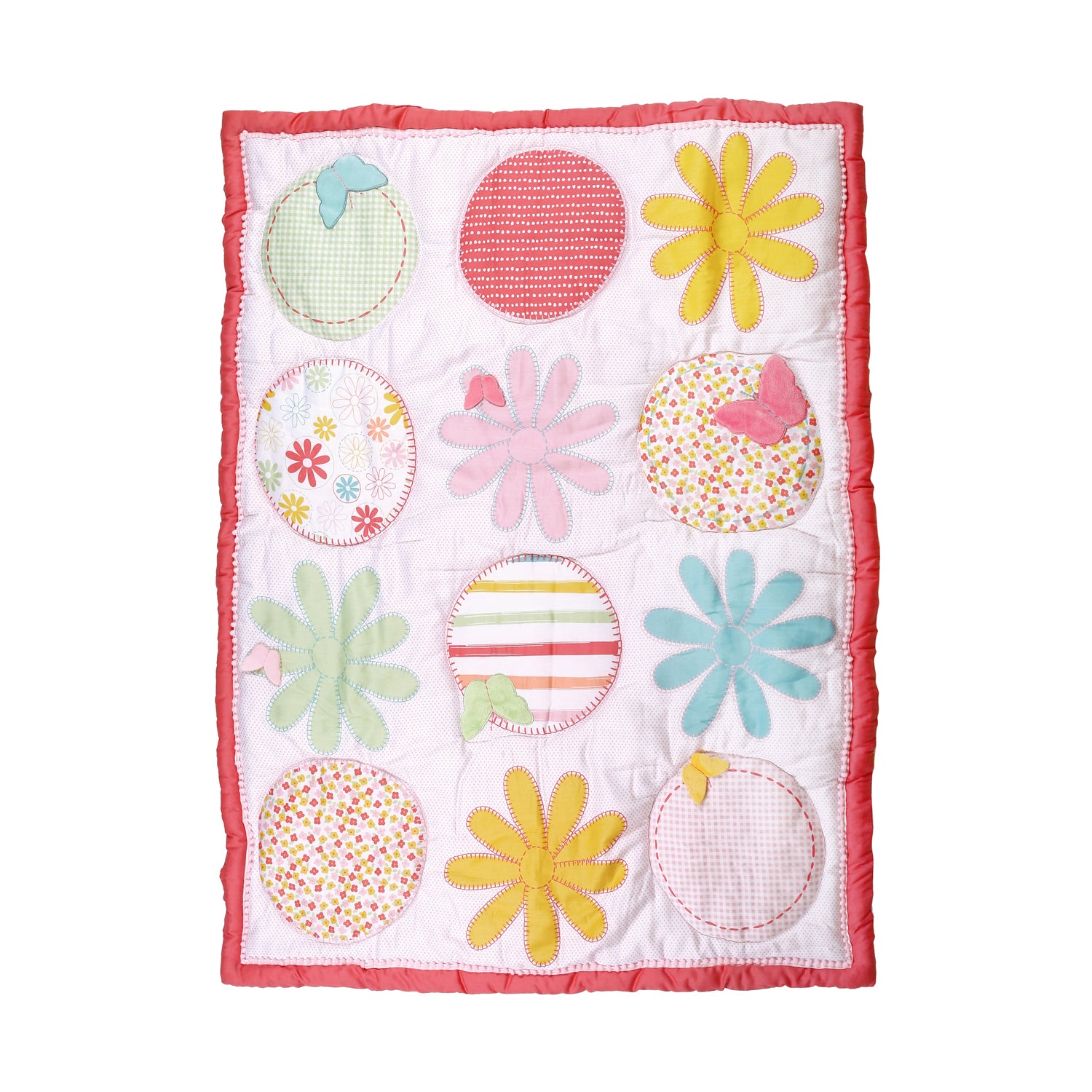 Floral Dreams Pink 4 Pcs Crib Set - Baby Moo