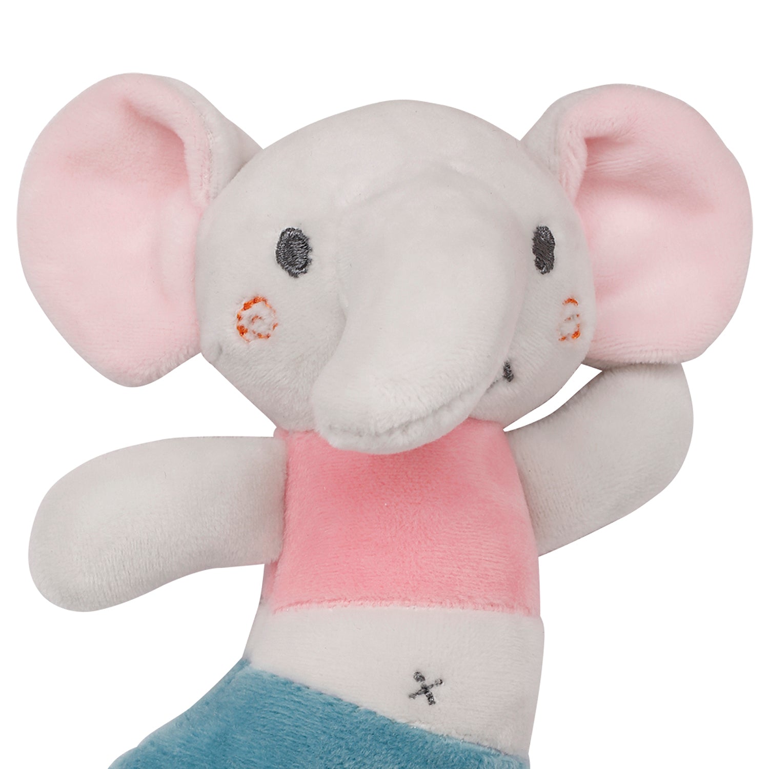Dancing Elephant White Handheld Rattle Toy - Baby Moo