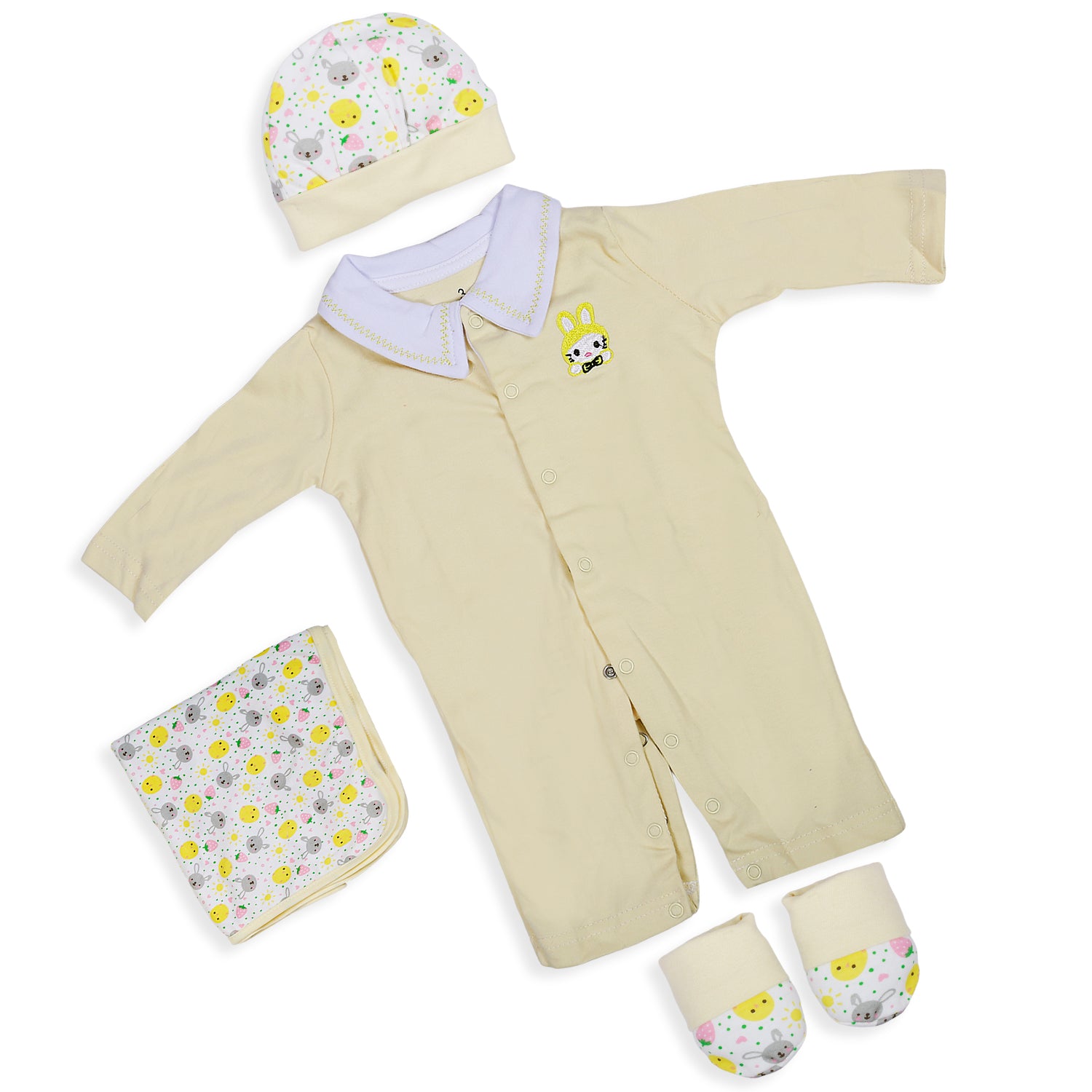 Baby Moo Strawberry Sun Newborn Gift Set 4 Pcs - Yellow
