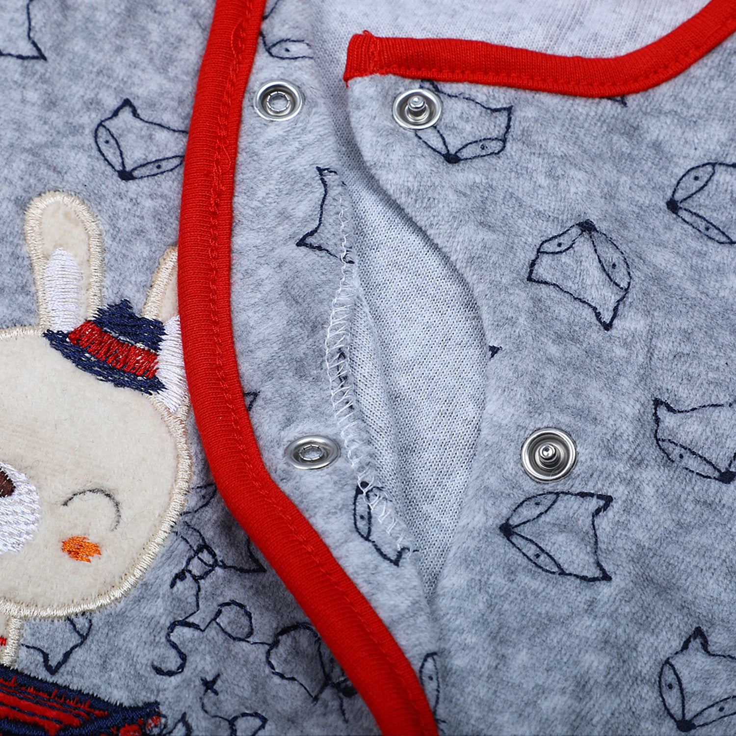 Rock Star Infant Full Sleeves Snap Button Bodysuit Romper - Grey - Baby Moo